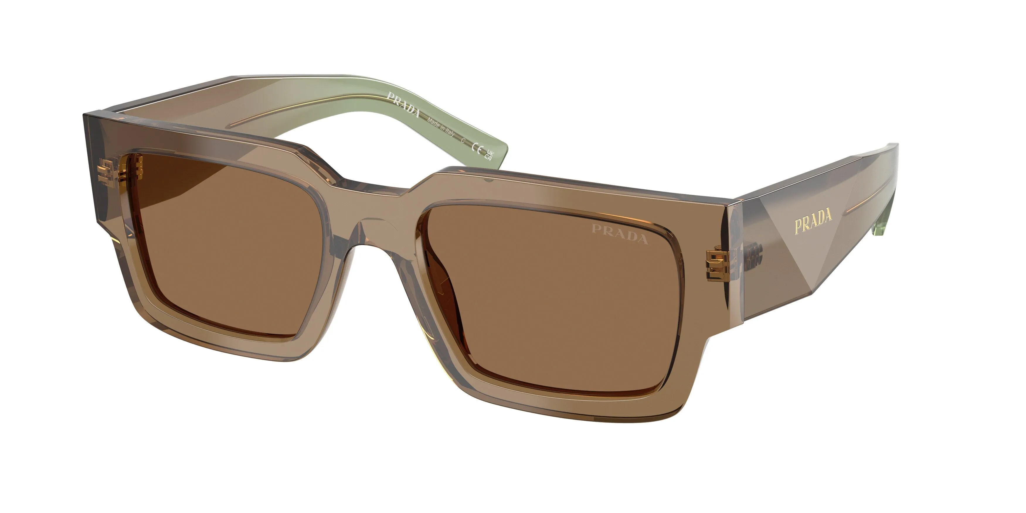Prada PR B17S 29E90F Occhiali da sole Acetato Marrone Marrone Squadrata Normale - immagine 1