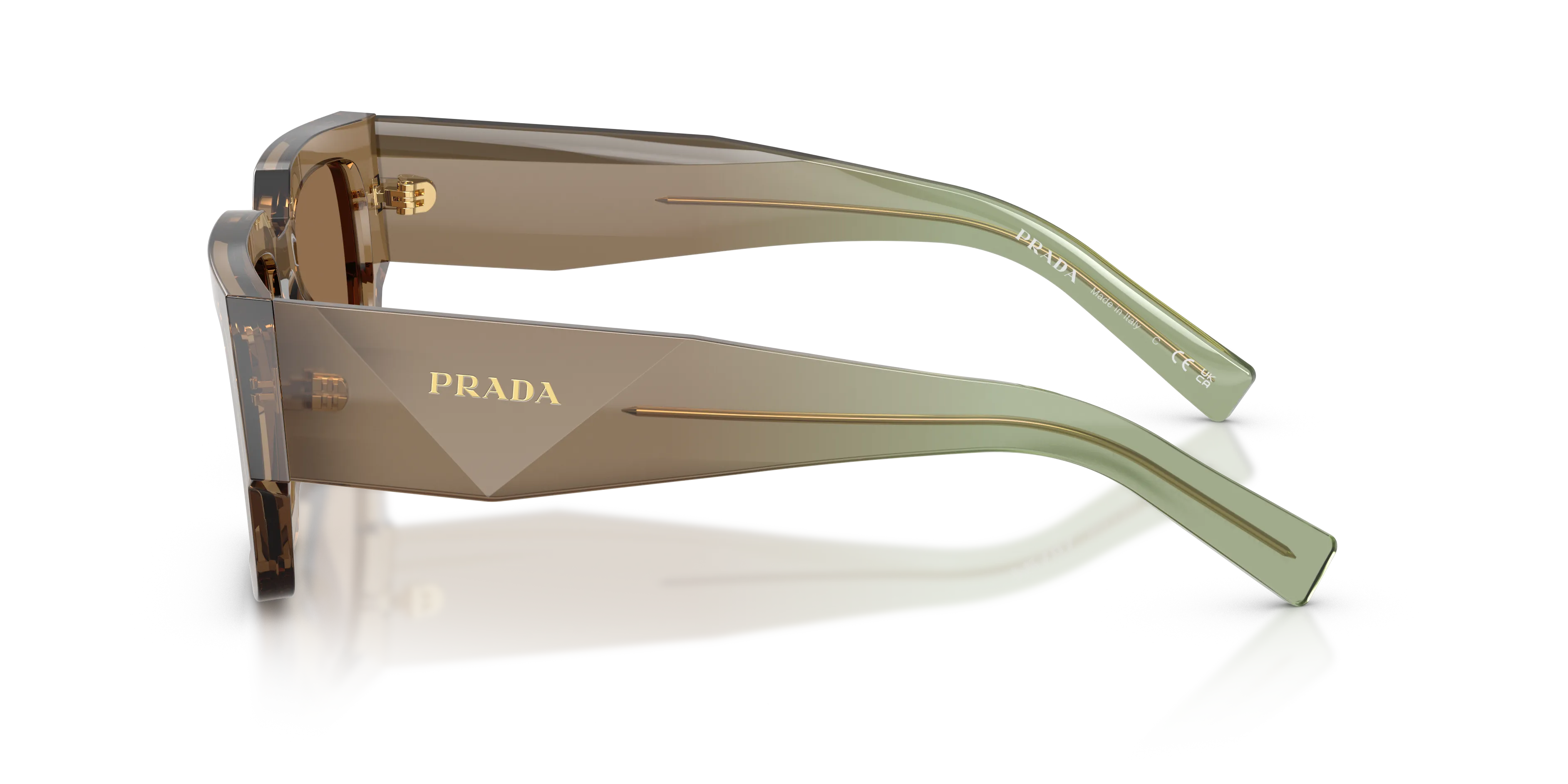 Prada PR B17S 29E90F Occhiali da sole Acetato Marrone Marrone Squadrata Normale - immagine 4