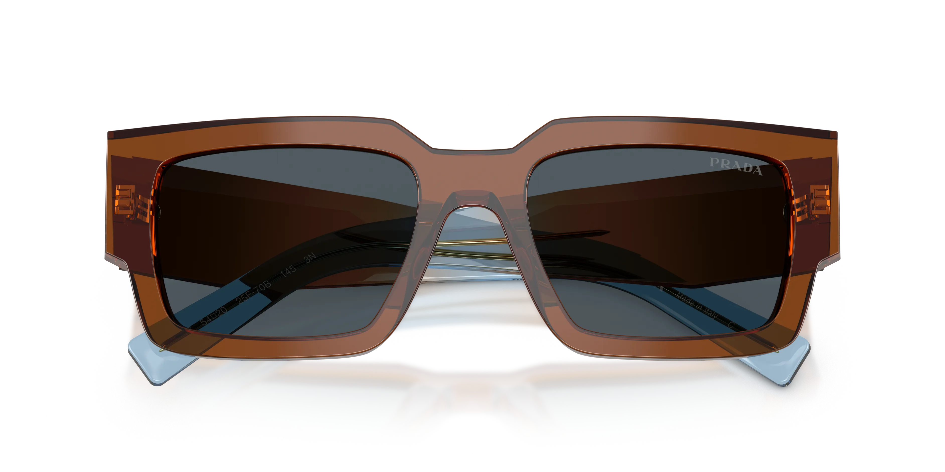 Prada PR B17S 25F70B Occhiali da sole Acetato Marrone Grigio Squadrata Normale - immagine 2