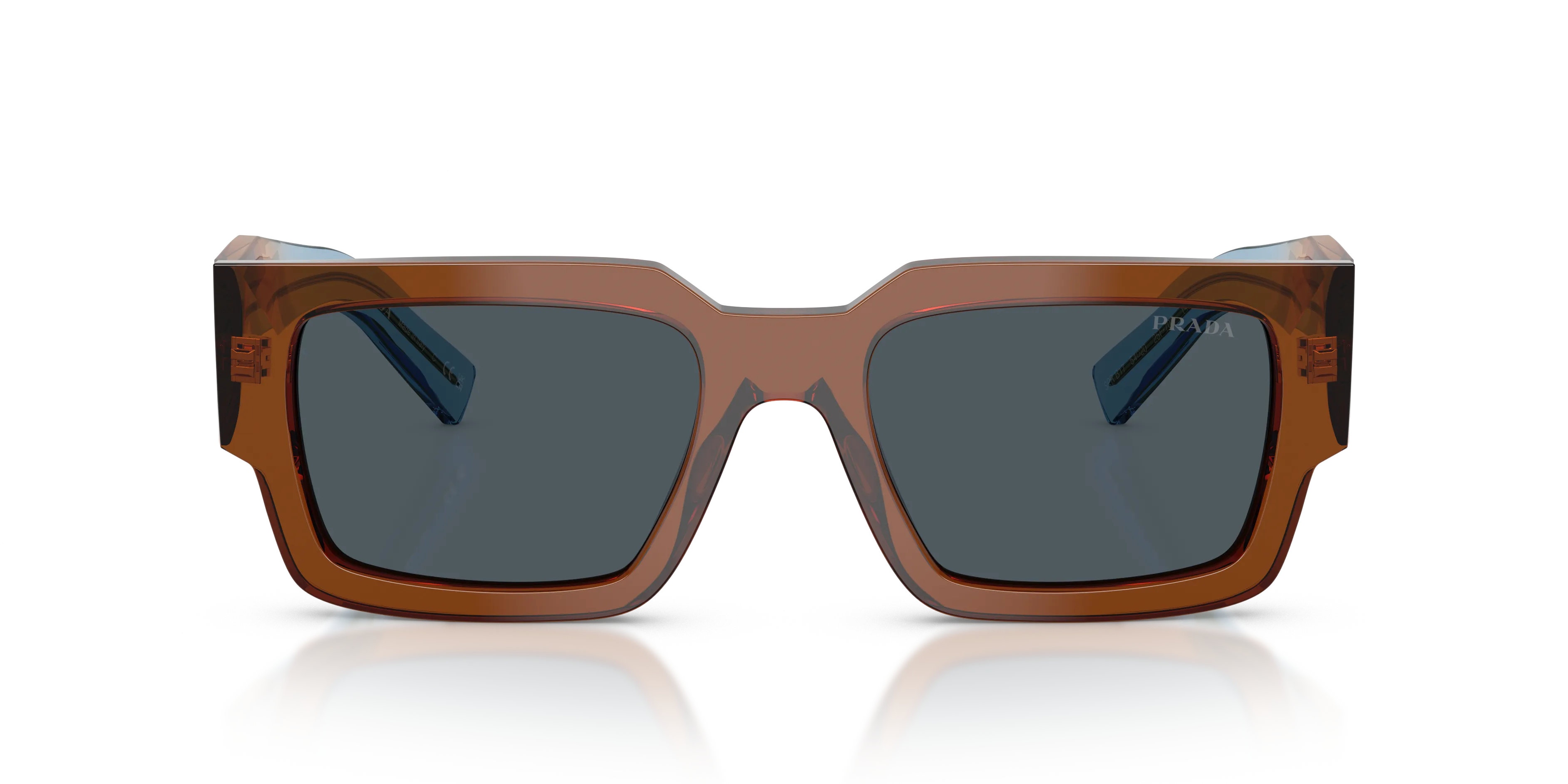 Prada PR B17S 25F70B Occhiali da sole Acetato Marrone Grigio Squadrata Normale - immagine 3