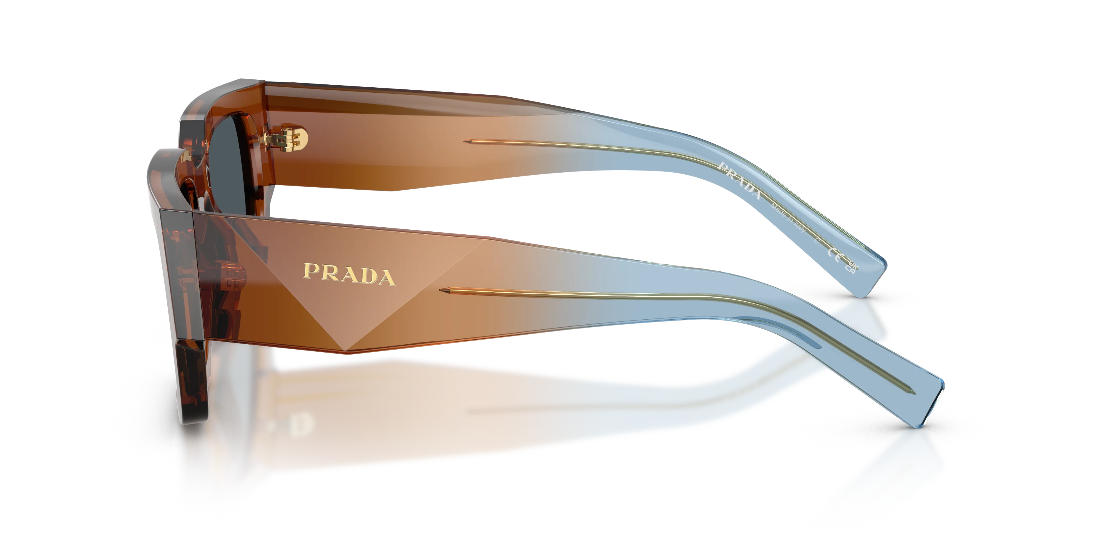 Prada PR B17S 25F70B Occhiali da sole Acetato Marrone Grigio Squadrata Normale - immagine 4