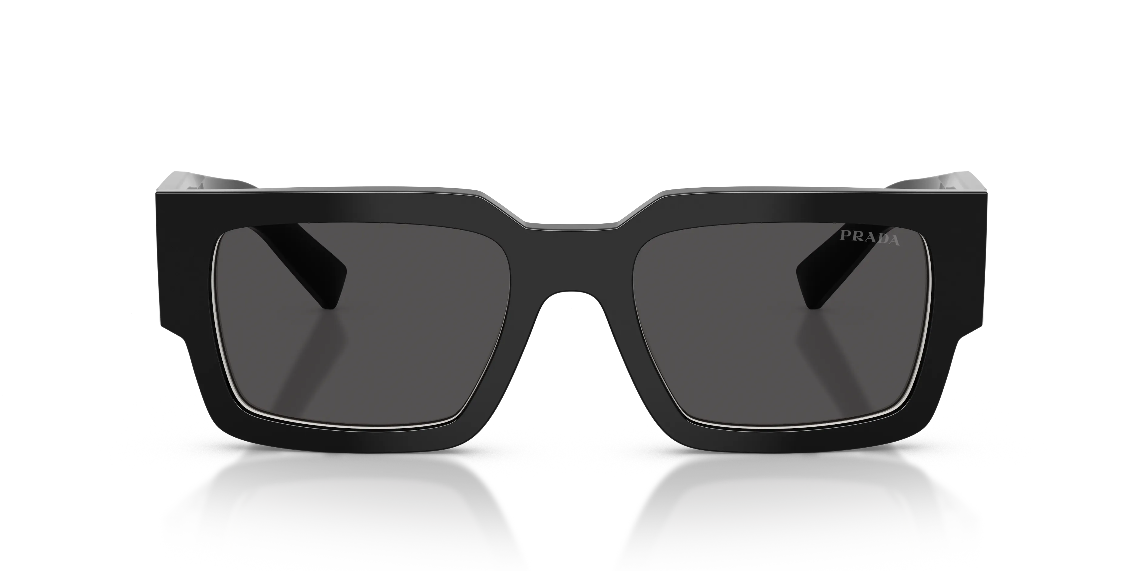 Prada PR B17S 16K08Z Occhiali da sole Acetato Nero Grigio Squadrata Normale - immagine 3