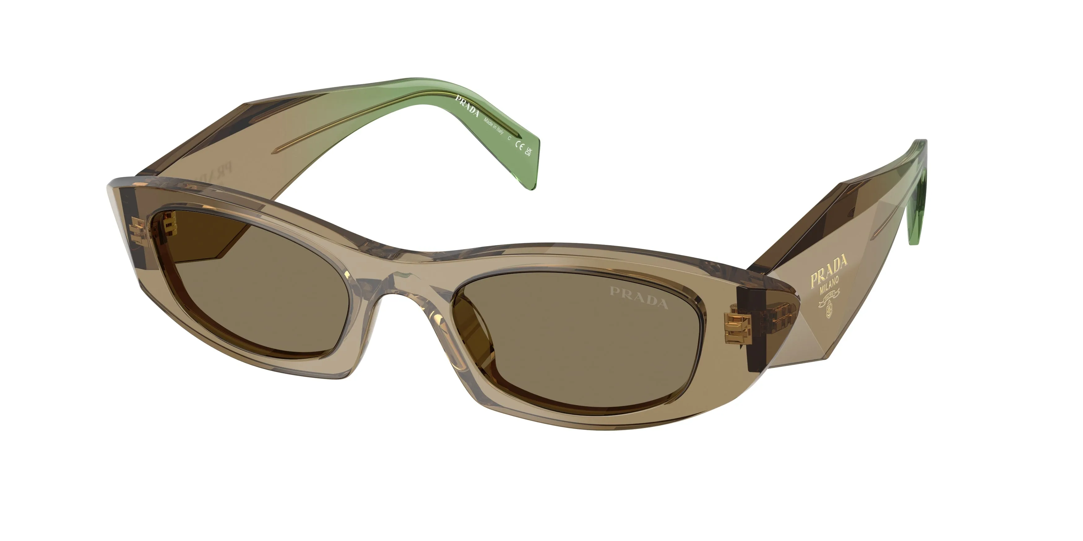 Prada PR B16S 29E90F Occhiali da sole Acetato Marrone Marrone Rotonda Normale - immagine 1