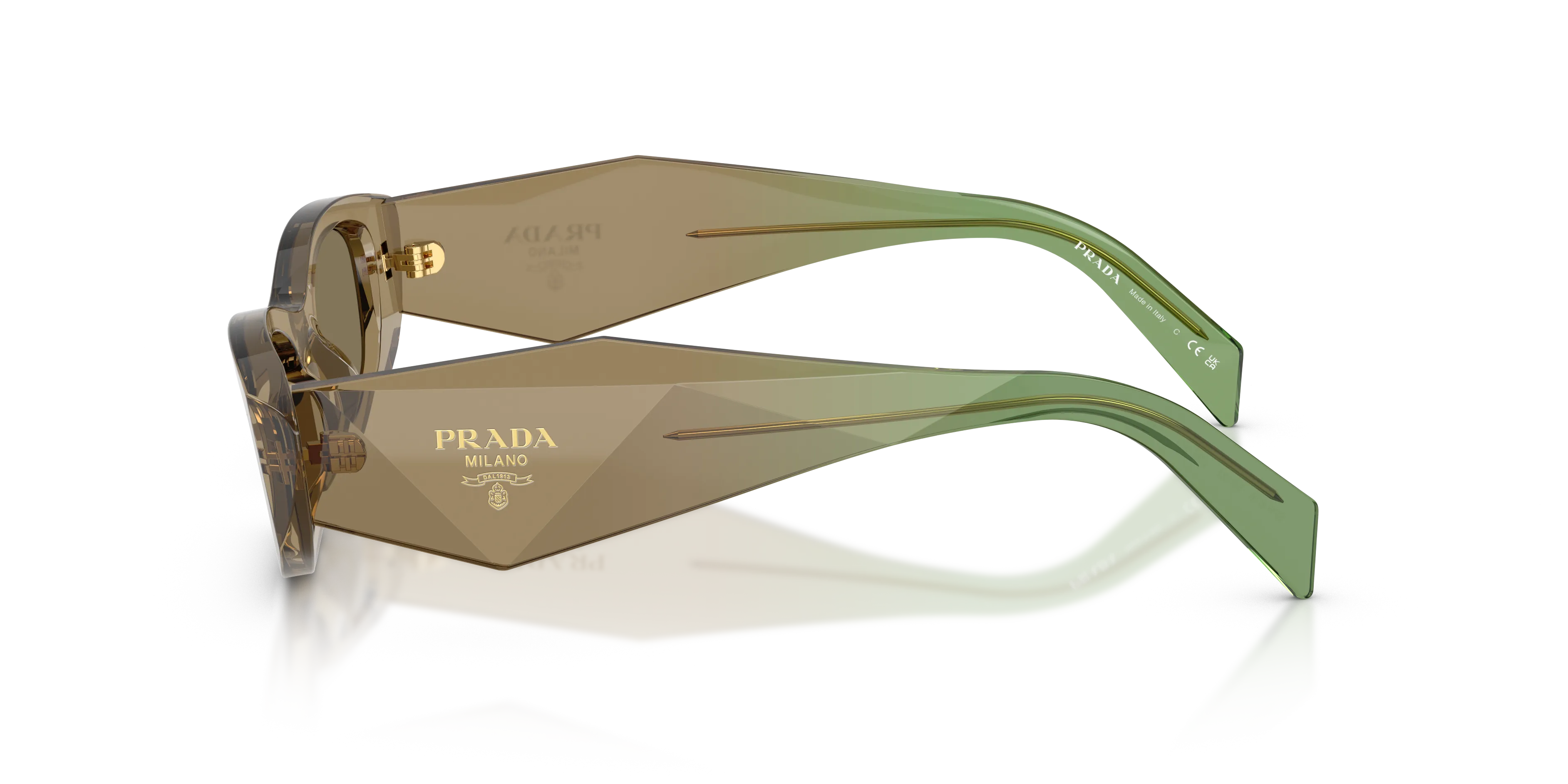 Prada PR B16S 29E90F Occhiali da sole Acetato Marrone Marrone Rotonda Normale - immagine 4