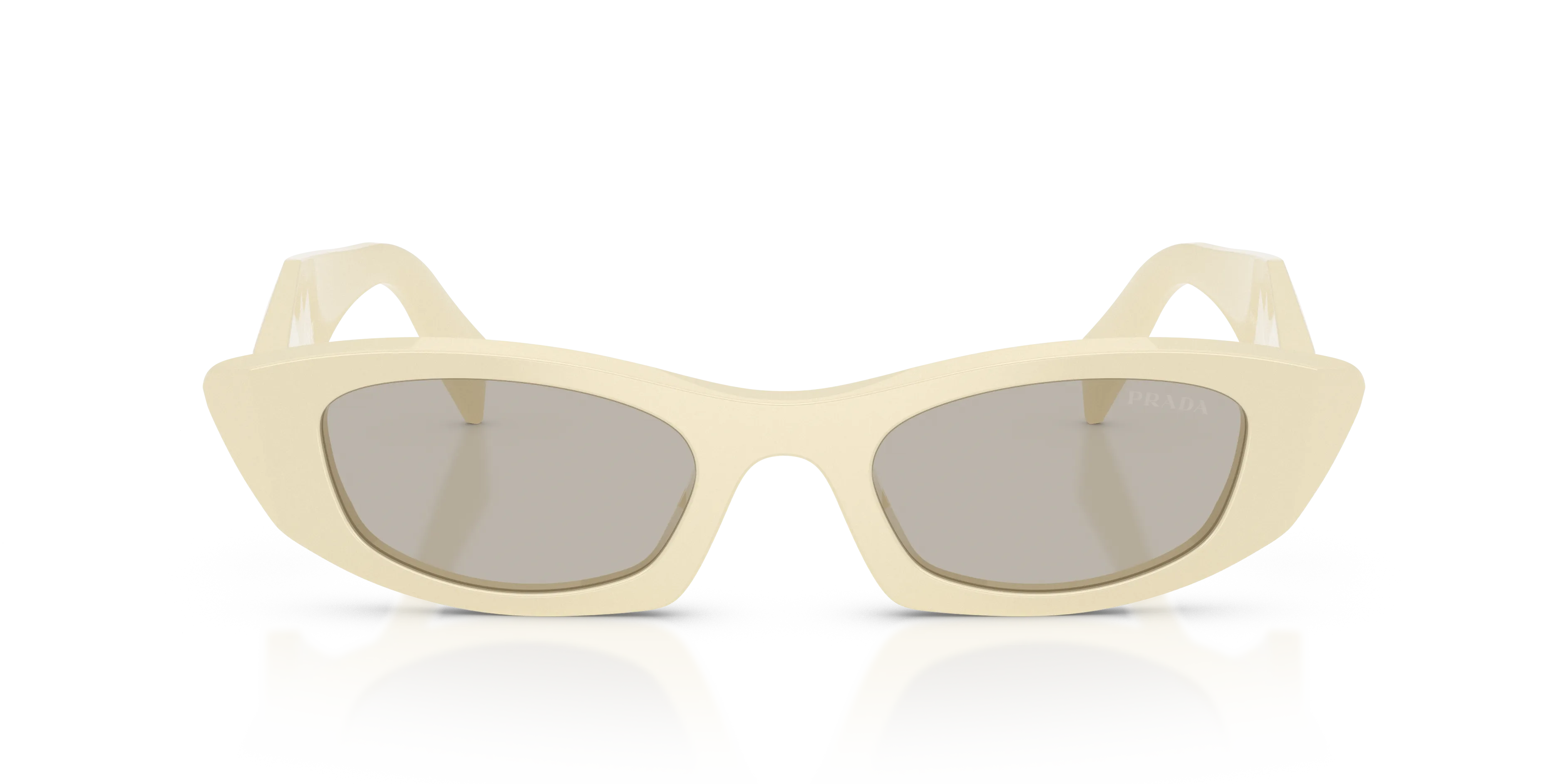 Prada PR B16S 21D5J2 Occhiali da sole Acetato Bianco Marrone Rotonda Normale - immagine 3