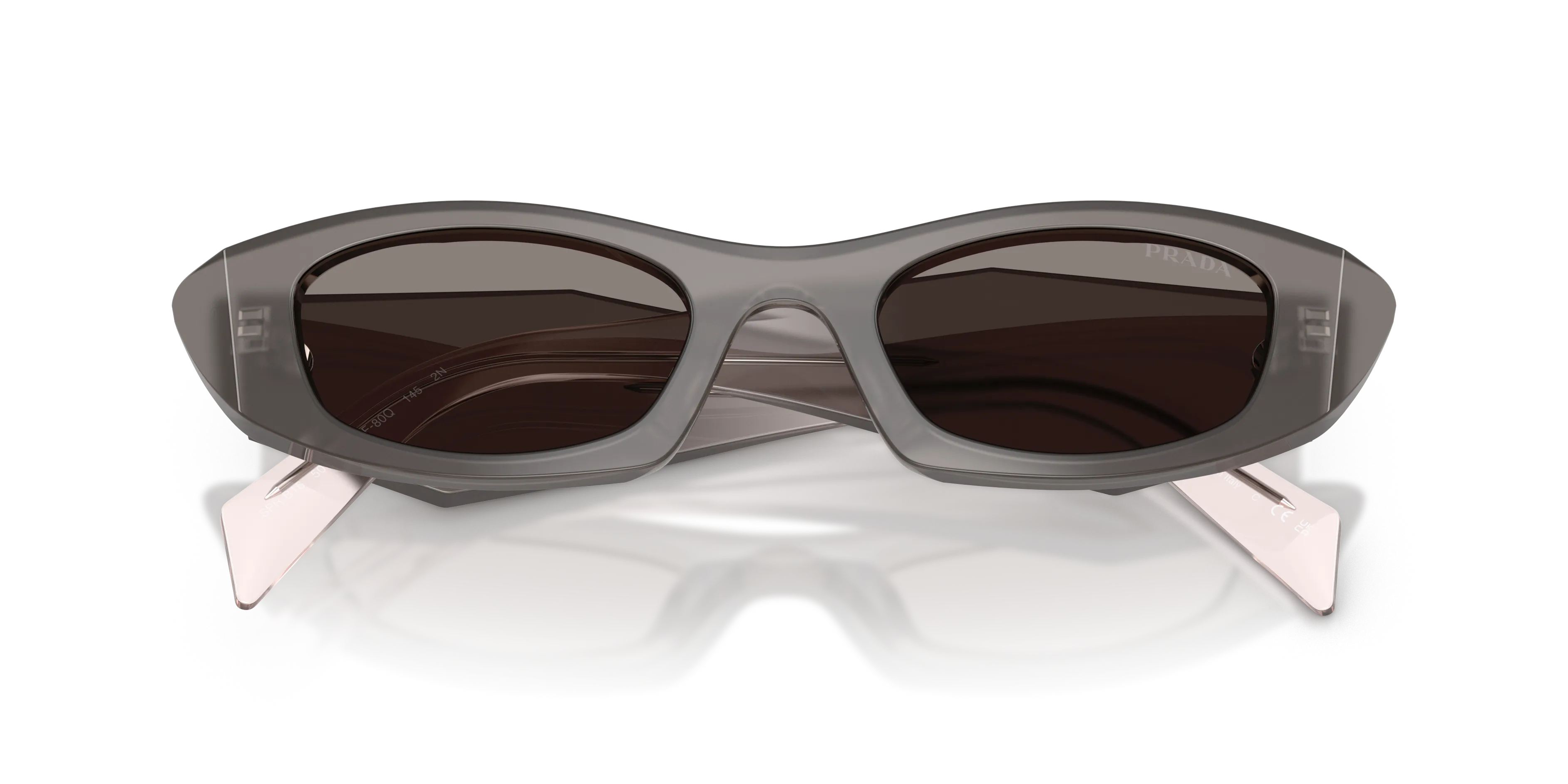 Prada PR B16S 20F80Q Occhiali da sole Acetato Grigio Grigio Rotonda Normale - immagine 2