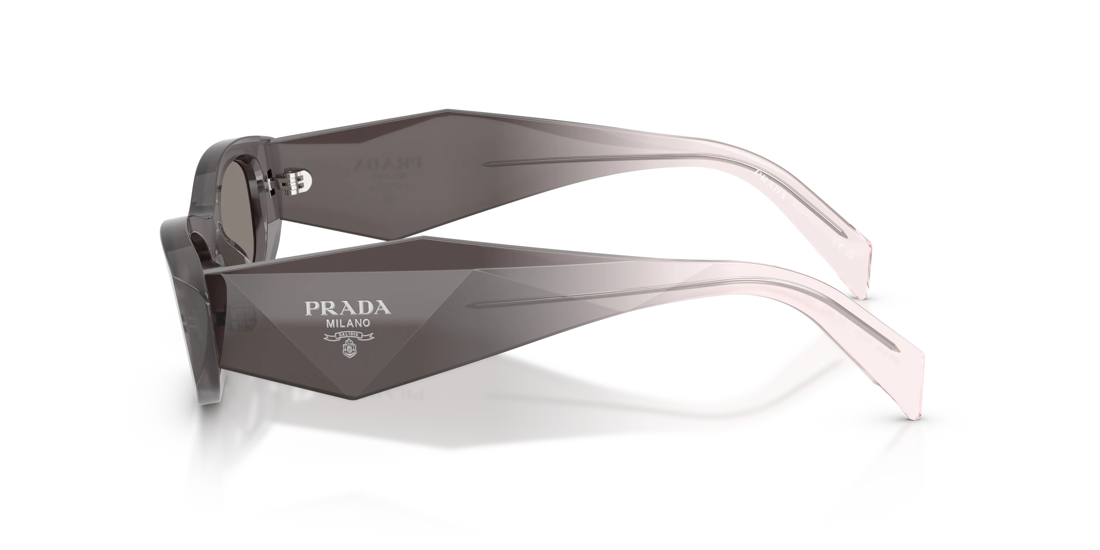 Prada PR B16S 20F80Q Occhiali da sole Acetato Grigio Grigio Rotonda Normale - immagine 4