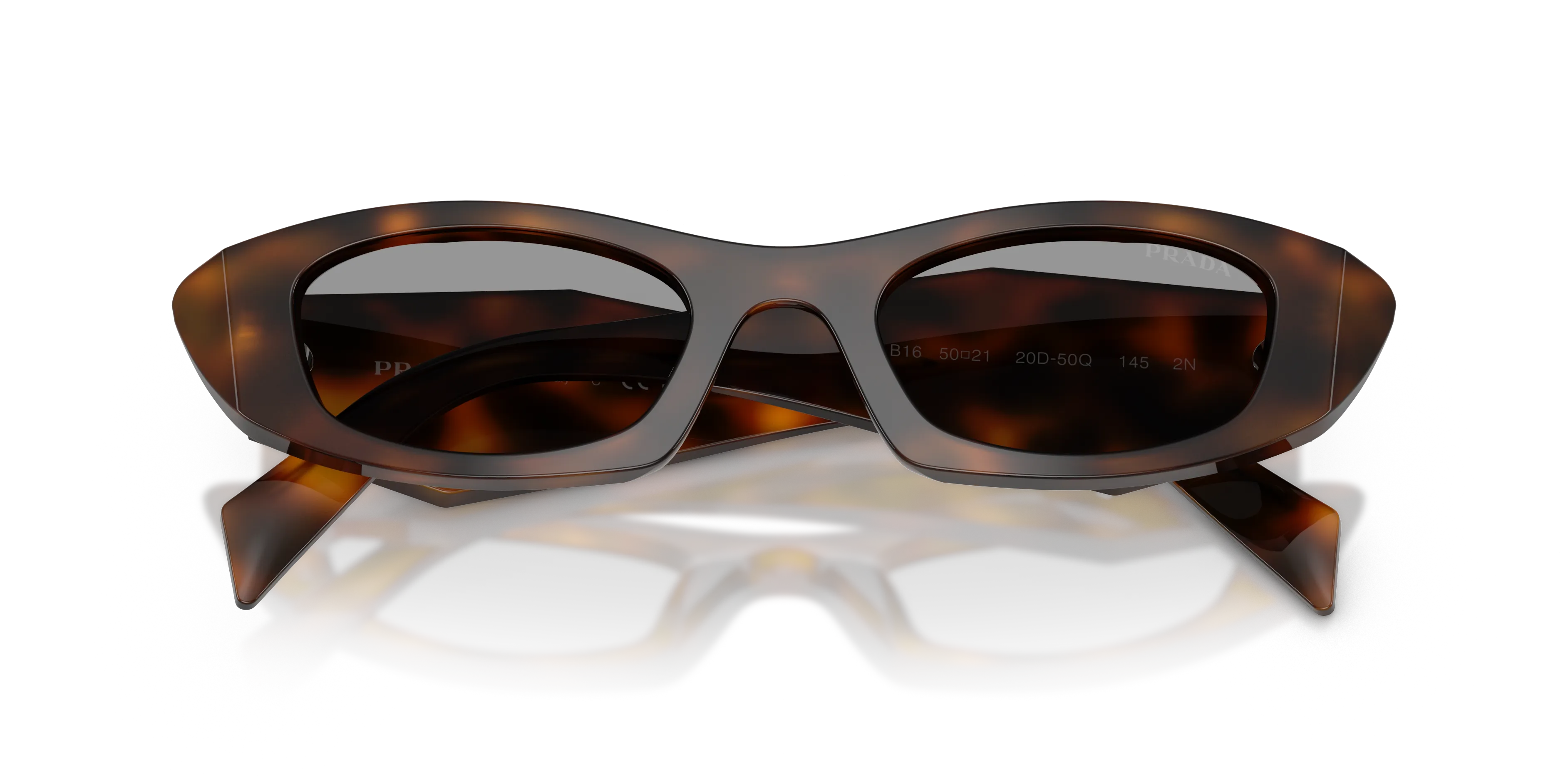 Prada PR B16S 20D50Q Occhiali da sole Acetato Havana Grigio Rotonda Normale - immagine 2