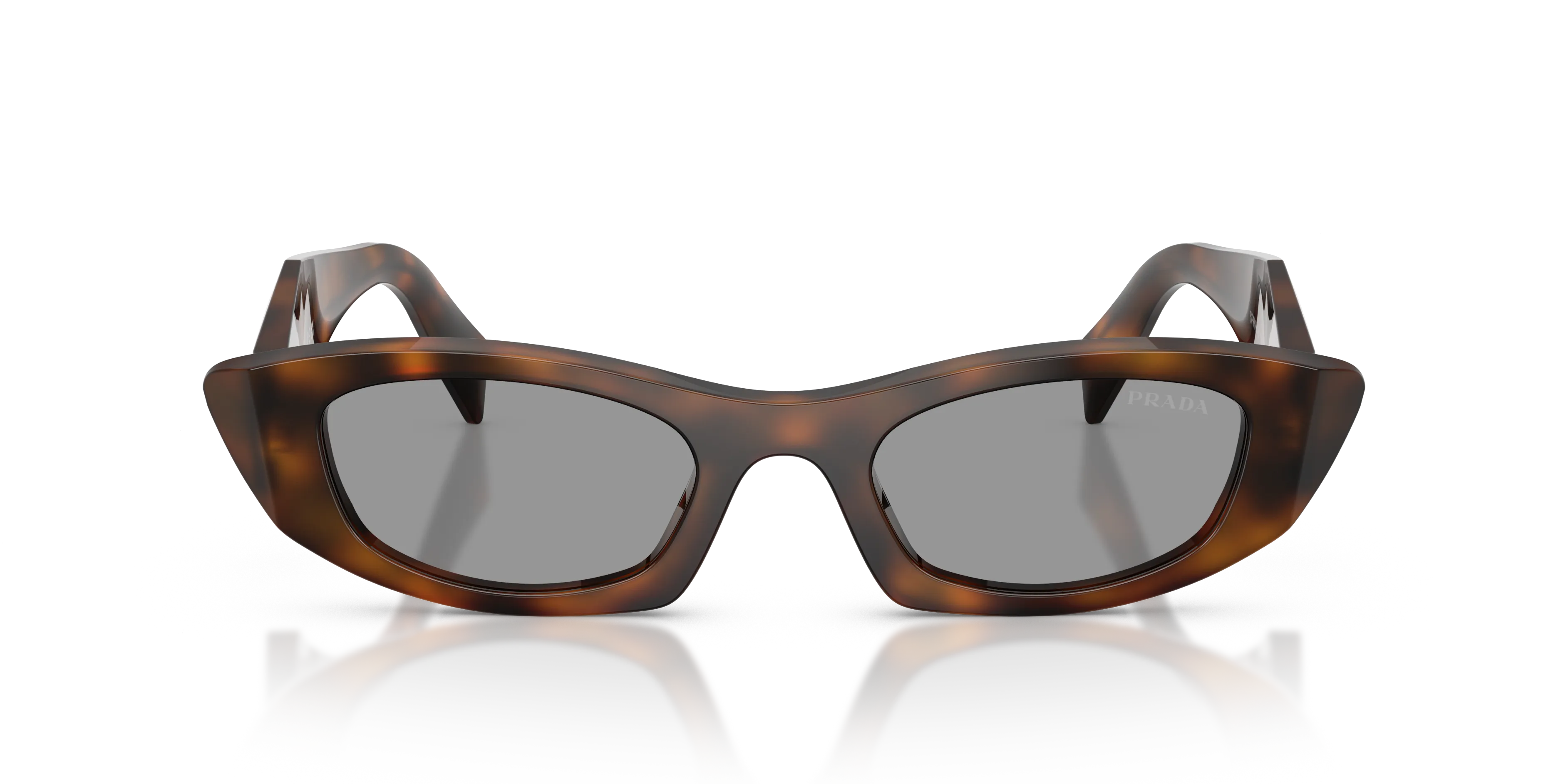 Prada PR B16S 20D50Q Occhiali da sole Acetato Havana Grigio Rotonda Normale - immagine 3