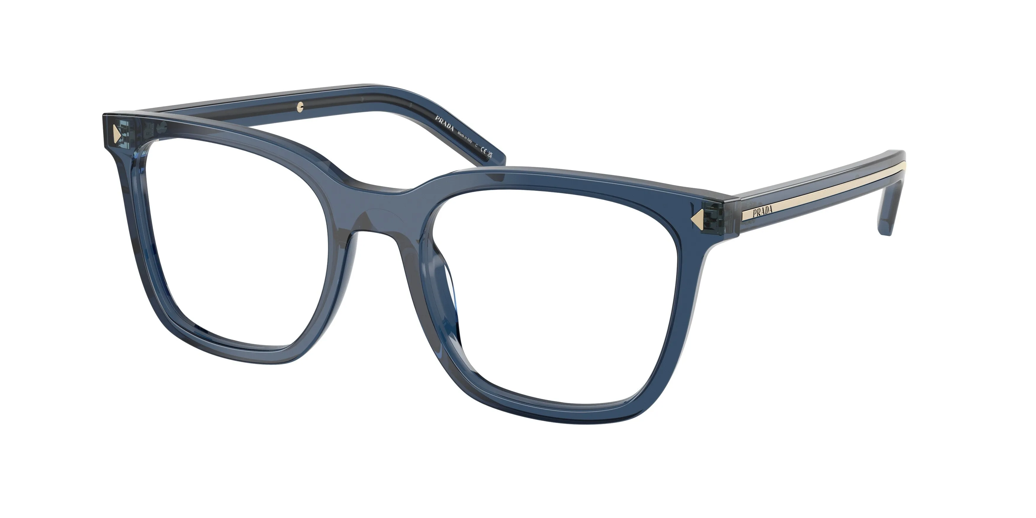 Prada PR B11V 08Q1O1 Montature da vista Acetato Blu Pillow Normale - immagine 1