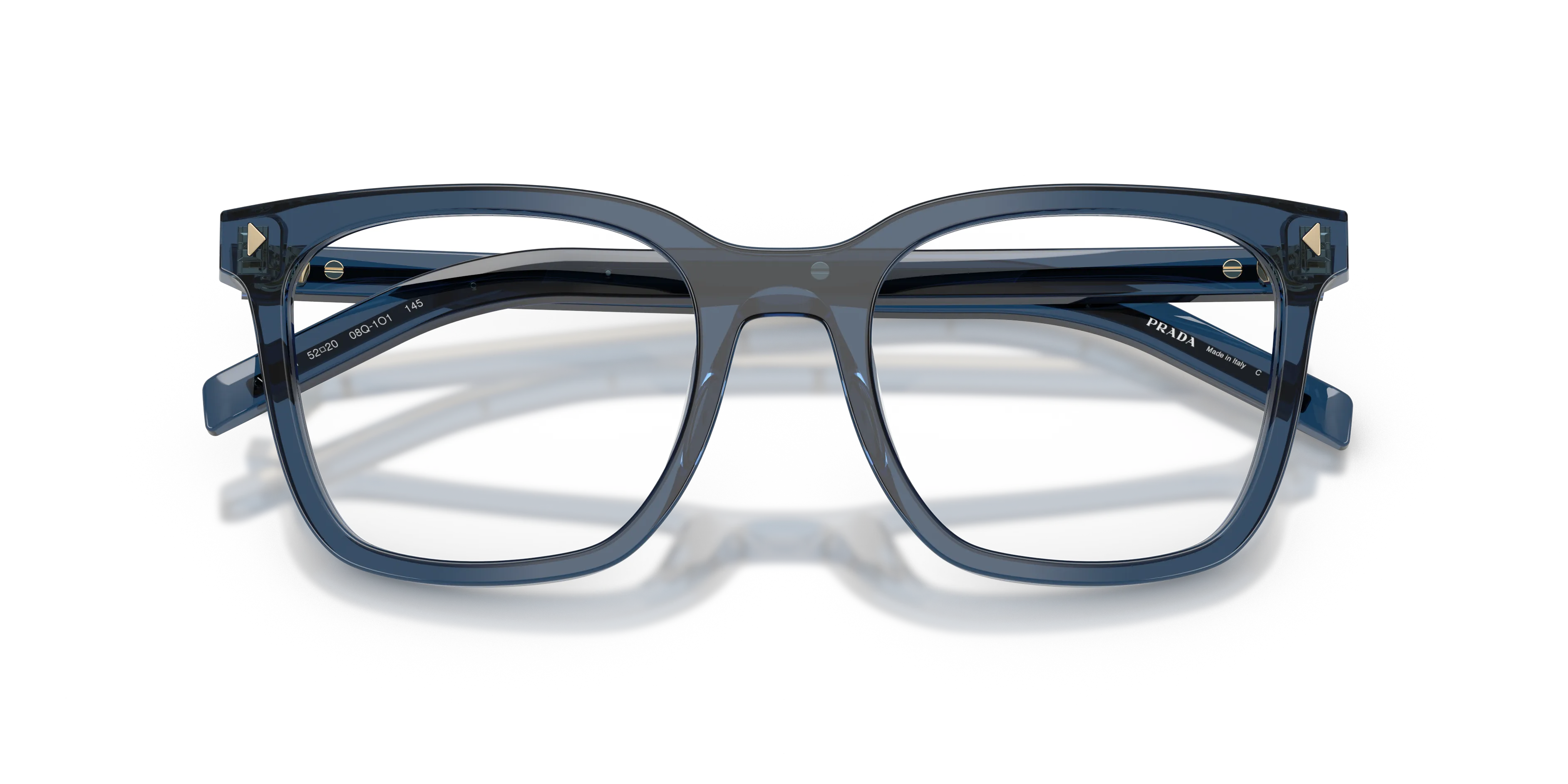 Prada PR B11V 08Q1O1 Montature da vista Acetato Blu Pillow Normale - immagine 2