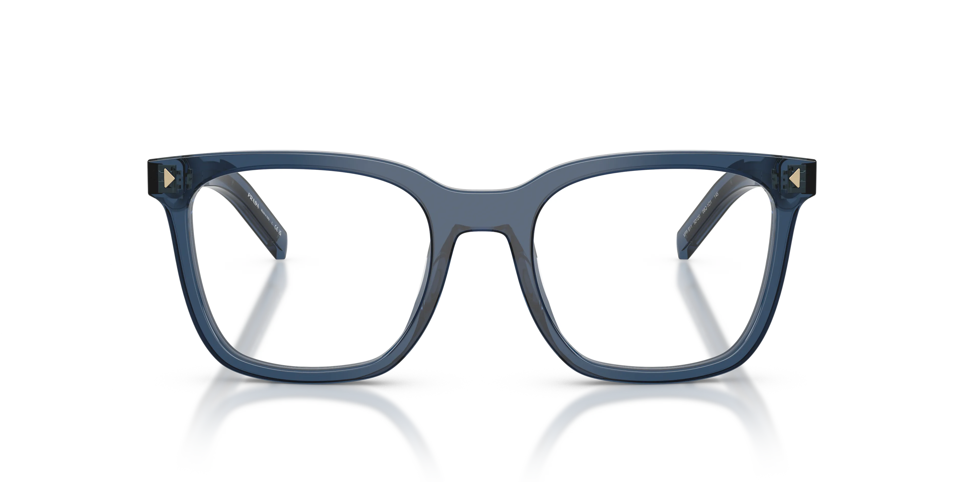 Prada PR B11V 08Q1O1 Montature da vista Acetato Blu Pillow Normale - immagine 3