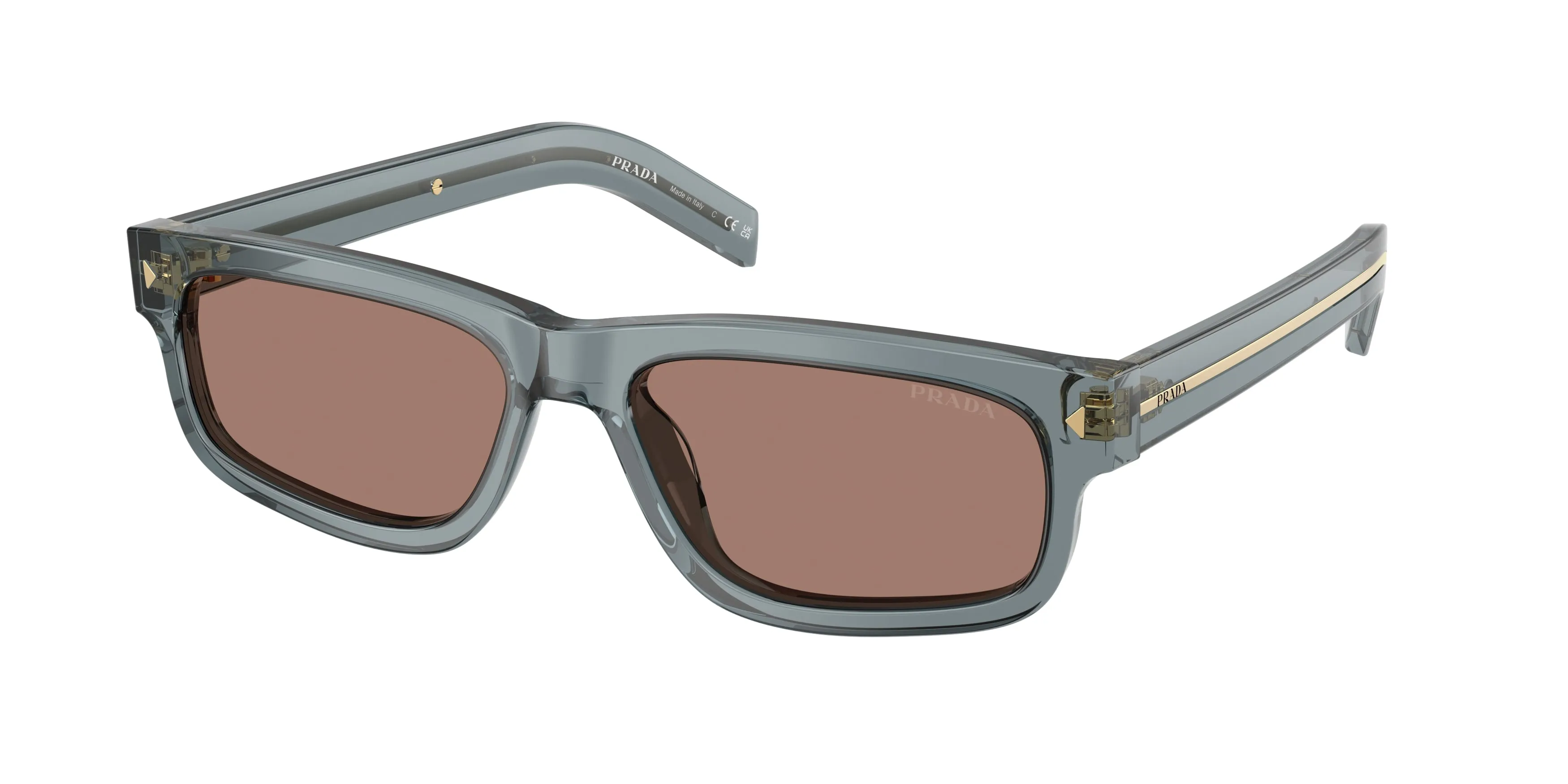 Prada PR B11S 17T05D Occhiali da sole Acetato Blu Marrone Squadrata Normale - immagine 1