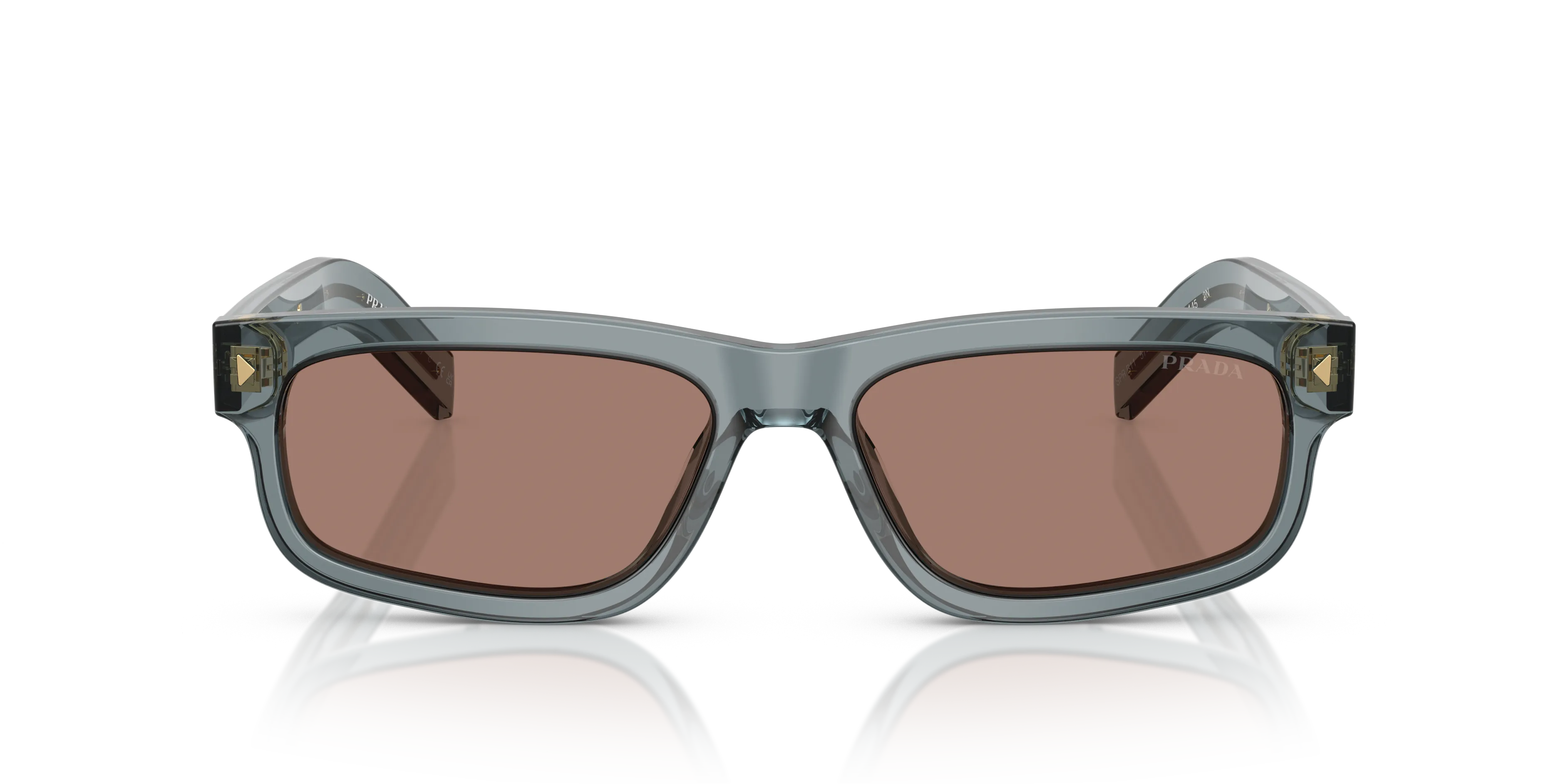 Prada PR B11S 17T05D Occhiali da sole Acetato Blu Marrone Squadrata Normale - immagine 3