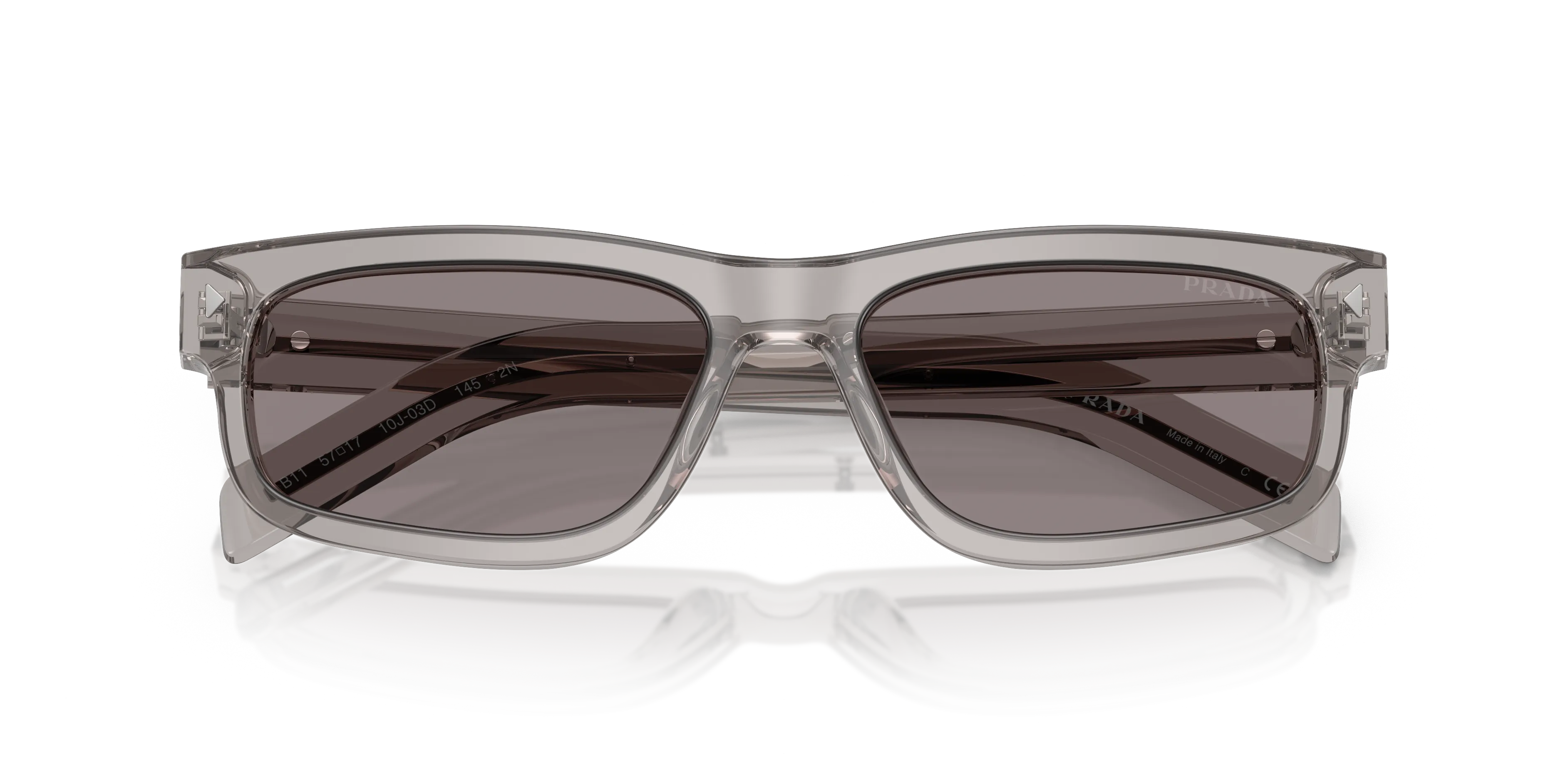Prada PR B11S 10J03D Occhiali da sole Acetato Grigio Grigio Squadrata Normale - immagine 2