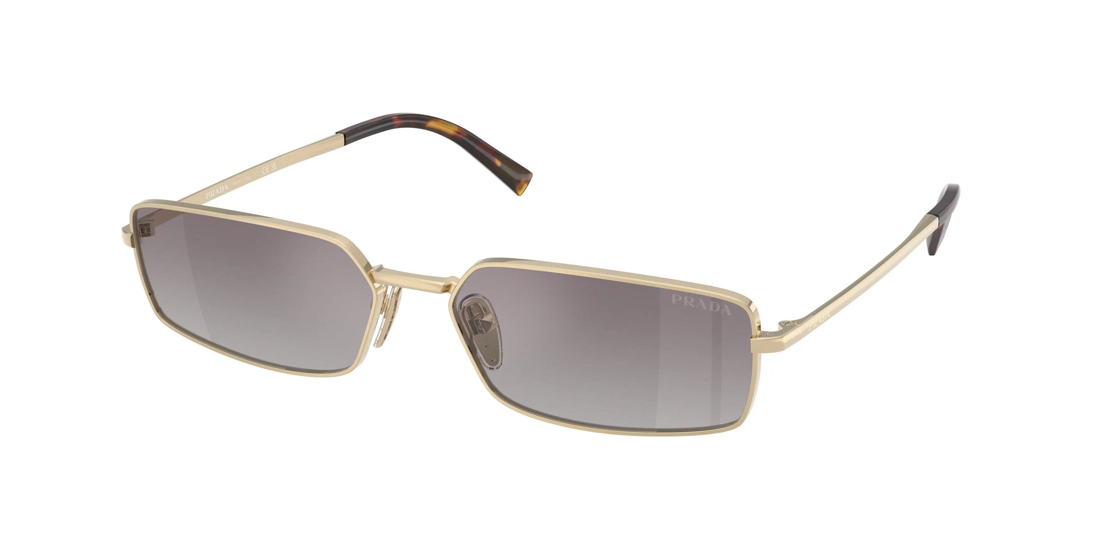 Prada PR A60S ZVN30C Occhiali da sole Acciaio Oro Blu Squadrata Normale Sfumato - immagine 1