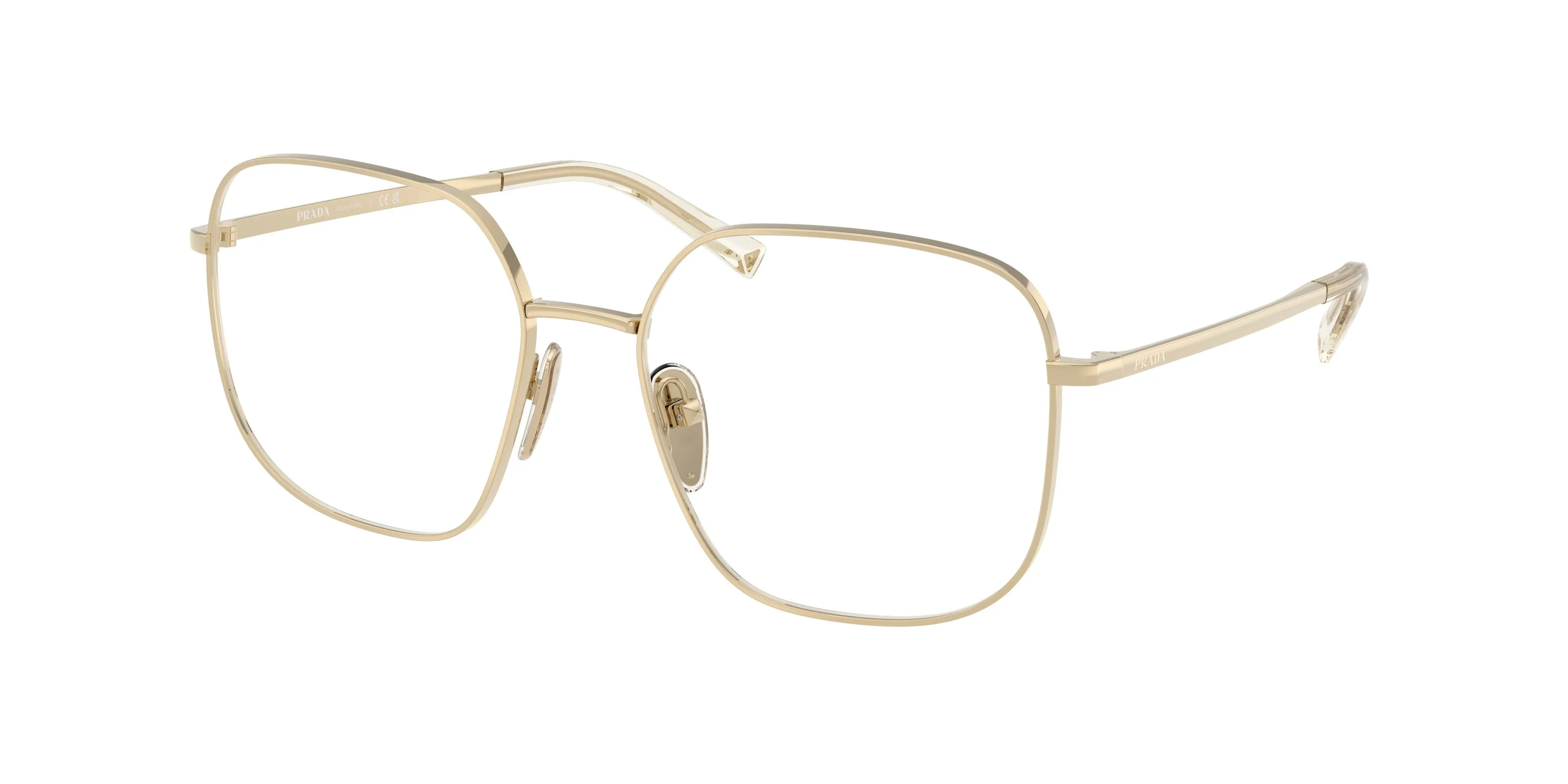 Prada PR A59V ZVN1O1 Montature da vista Acciaio Oro Squadrata Normale - immagine 1