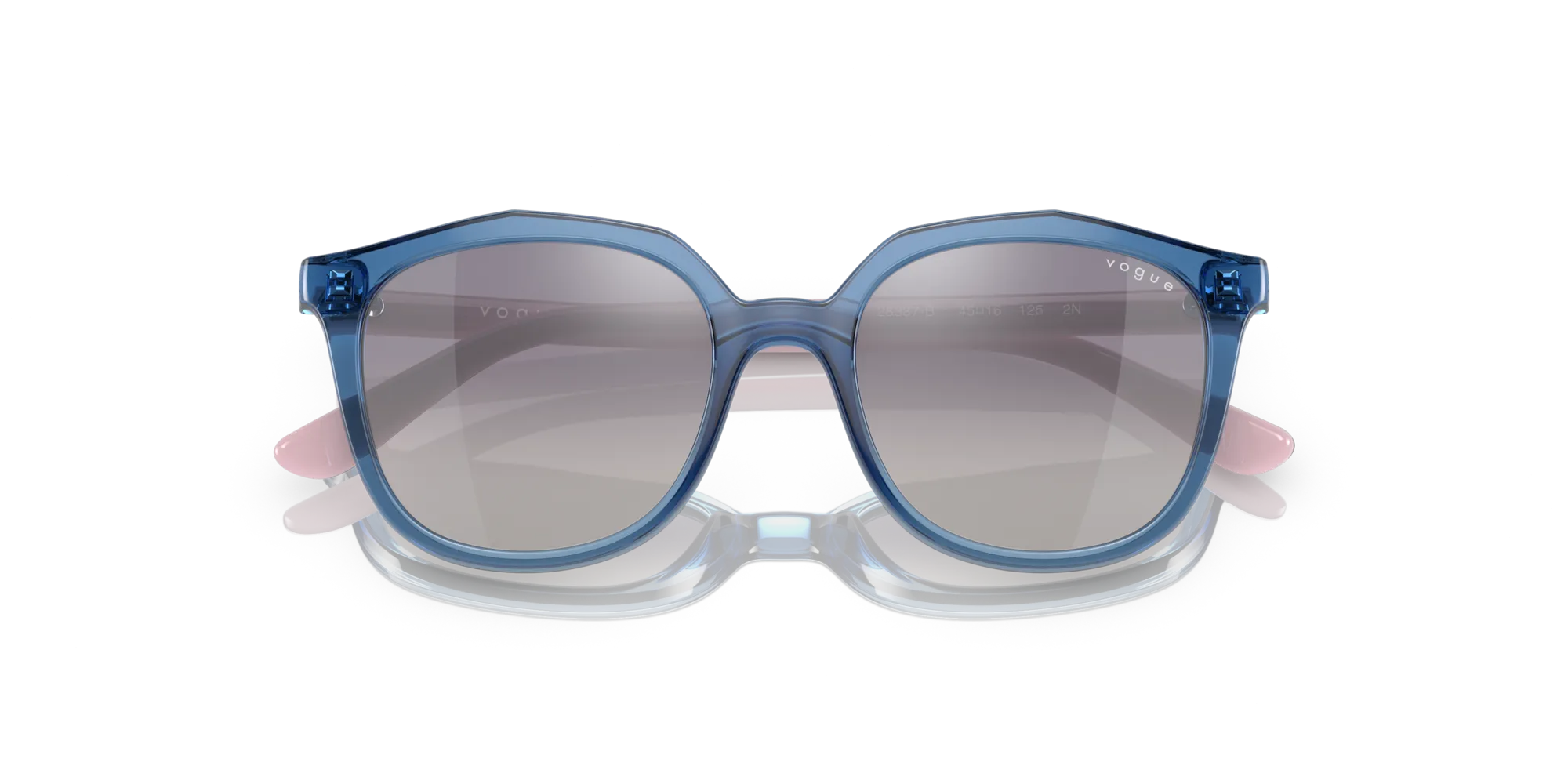 VOGUE EYEWEAR VJ2016 28387B Occhiali da sole bambino Iniettato Blu Azzurro Geometrica Specchiate Sfumato - immagine 2