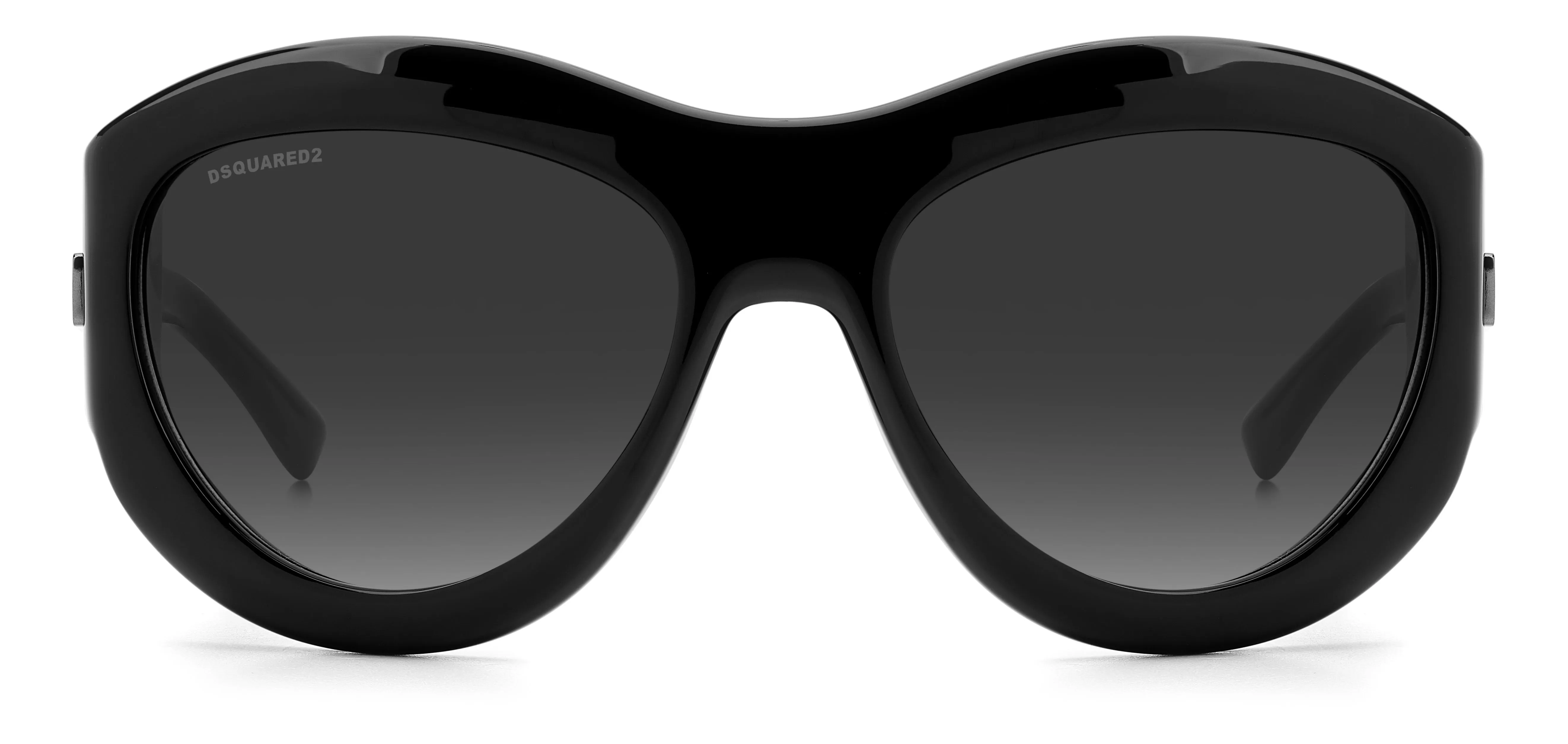 Dsquared2 D2 0072/S 807/9O Occhiali da sole Acetato Nero Grigio Rotonda Normale Sfumato - immagine 2