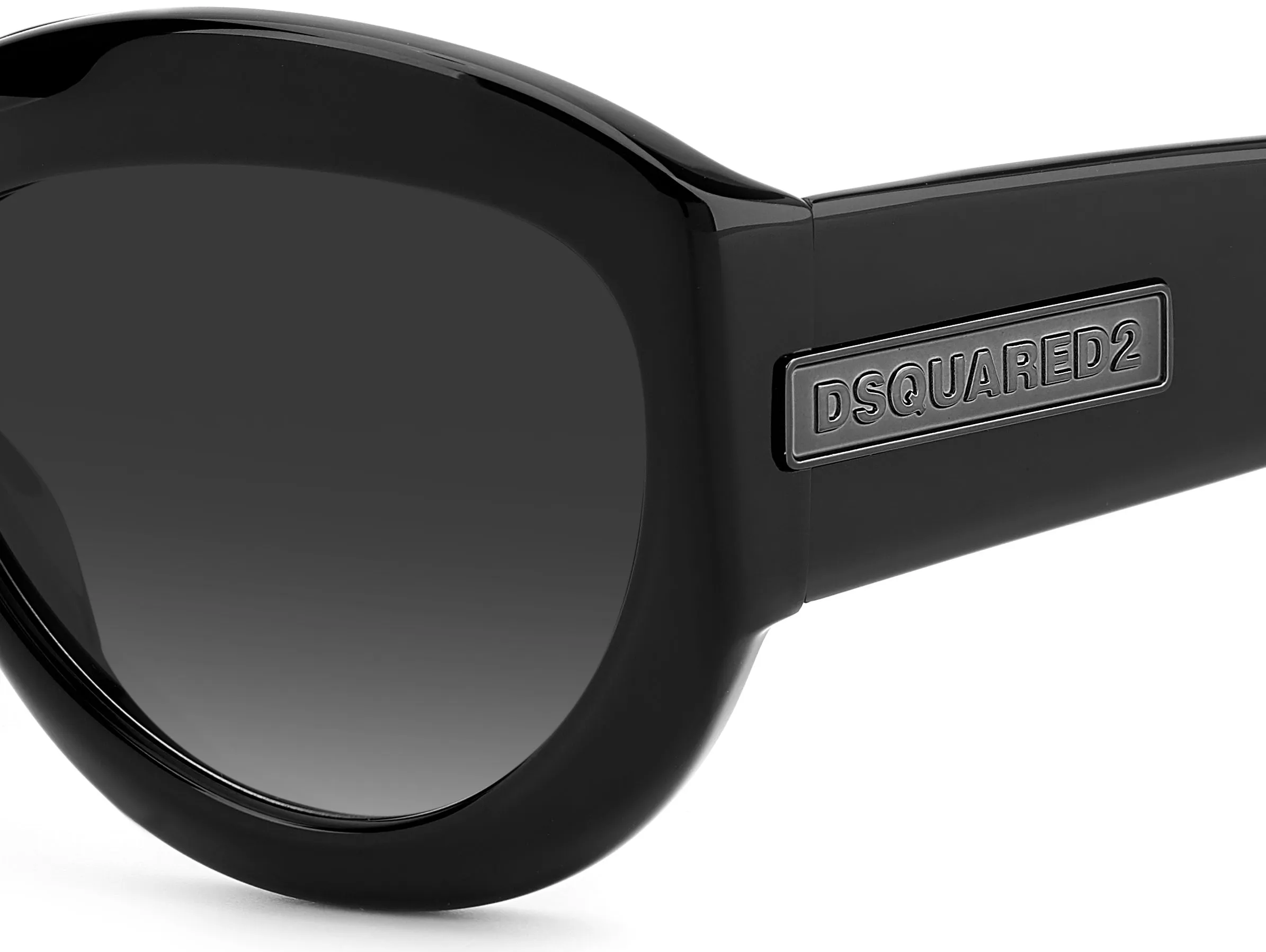 Dsquared2 D2 0072/S 807/9O Occhiali da sole Acetato Nero Grigio Rotonda Normale Sfumato - immagine 4