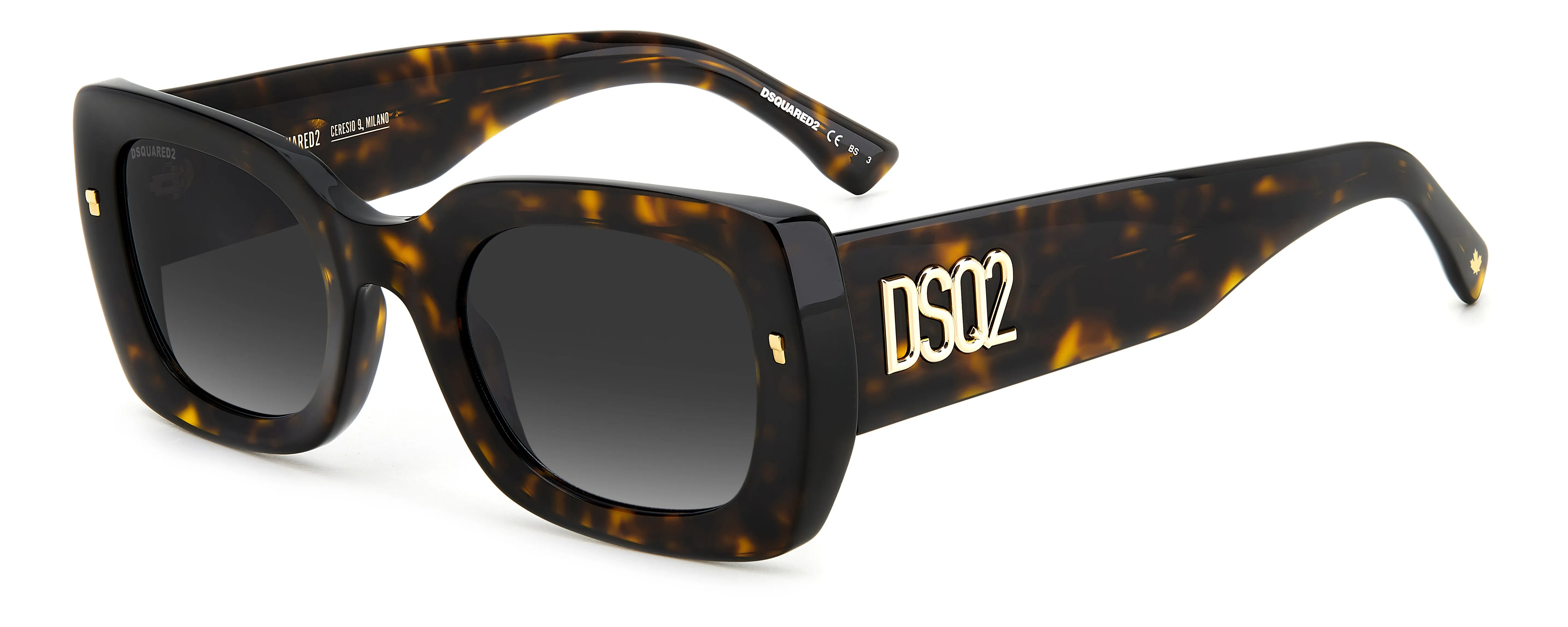 Dsquared2 D2 0061/S 086/9O Occhiali da sole Acetato Havana Grigio Geometrica Sfumato - immagine 1