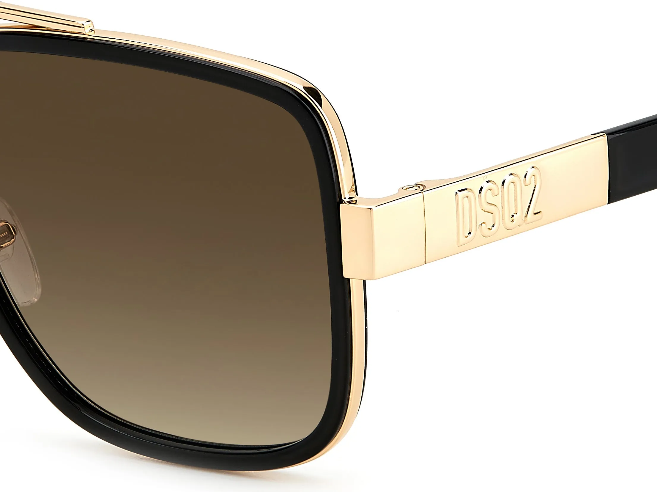 Dsquared2 D2 0060/S RHL/HA Occhiali da sole Acetato Oro / Nero Marrone Squadrata Sfumato - immagine 4