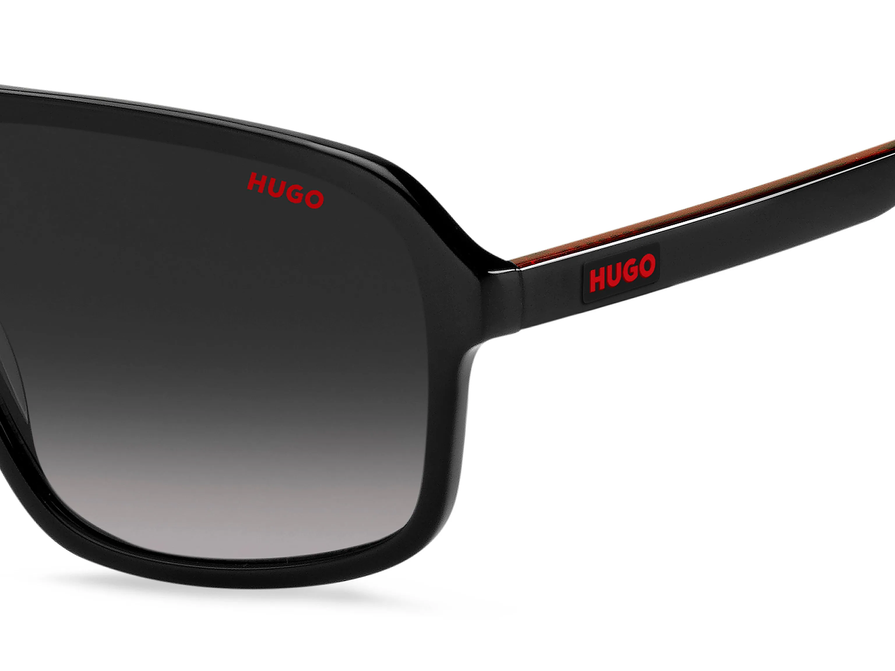 Hugo Boss HG 1195/S 807/9O Occhiali da sole Acetato Nero Grigio Squadrata Sfumato - immagine 3