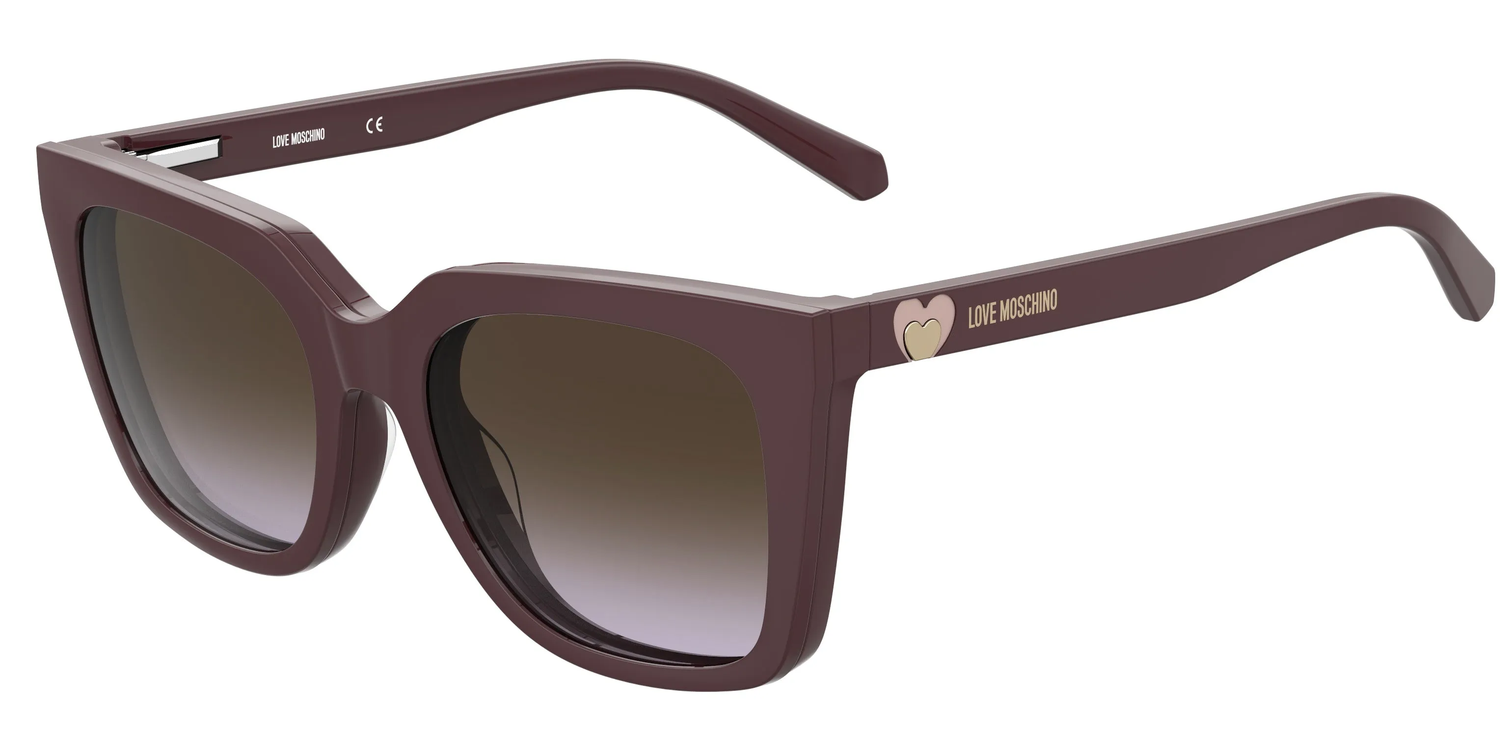 Moschino MOL055/CS 0T7/QR Occhiali da sole Plastica Prugna Marrone Squadrata Normale Sfumato - immagine 1