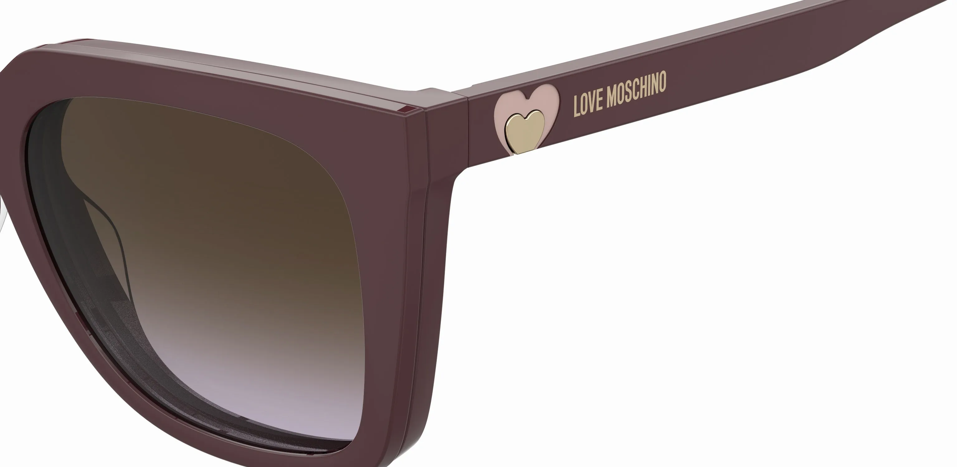 Moschino MOL055/CS 0T7/QR Occhiali da sole Plastica Prugna Marrone Squadrata Normale Sfumato - immagine 4