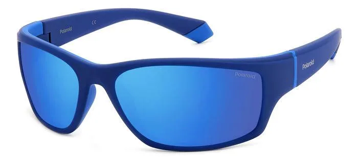 Polaroid PLD 2135/S ZX9/5X Occhiali da sole Plastica Blu Azzurro Squadrata Polarizzata Specchiato - immagine 1