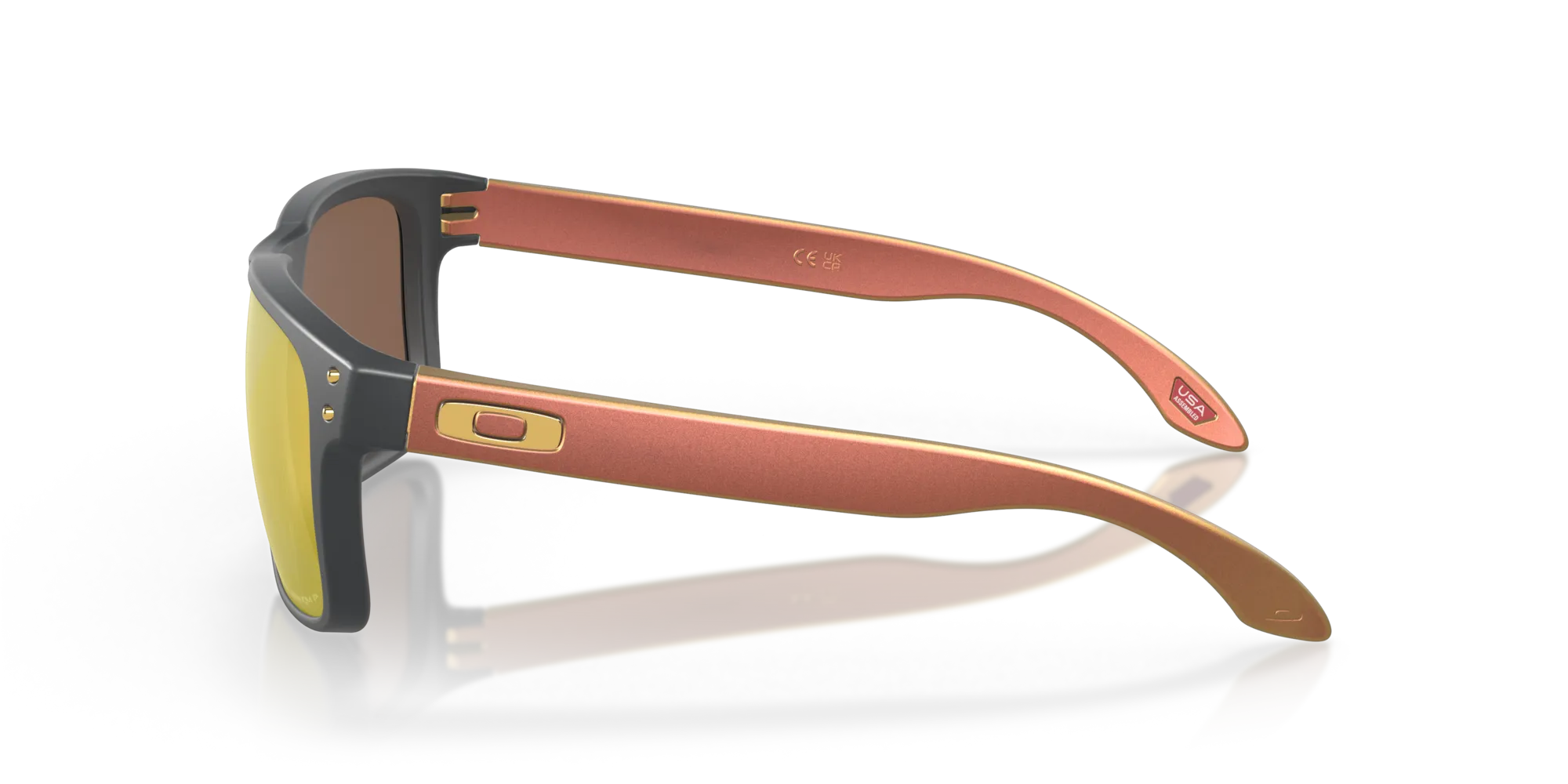 Oakley OO9102 HOLBROOK 9102W4 Occhiali da sole O_Matter Grigio Oro Squadrata Polarizzata Prizm - immagine 4