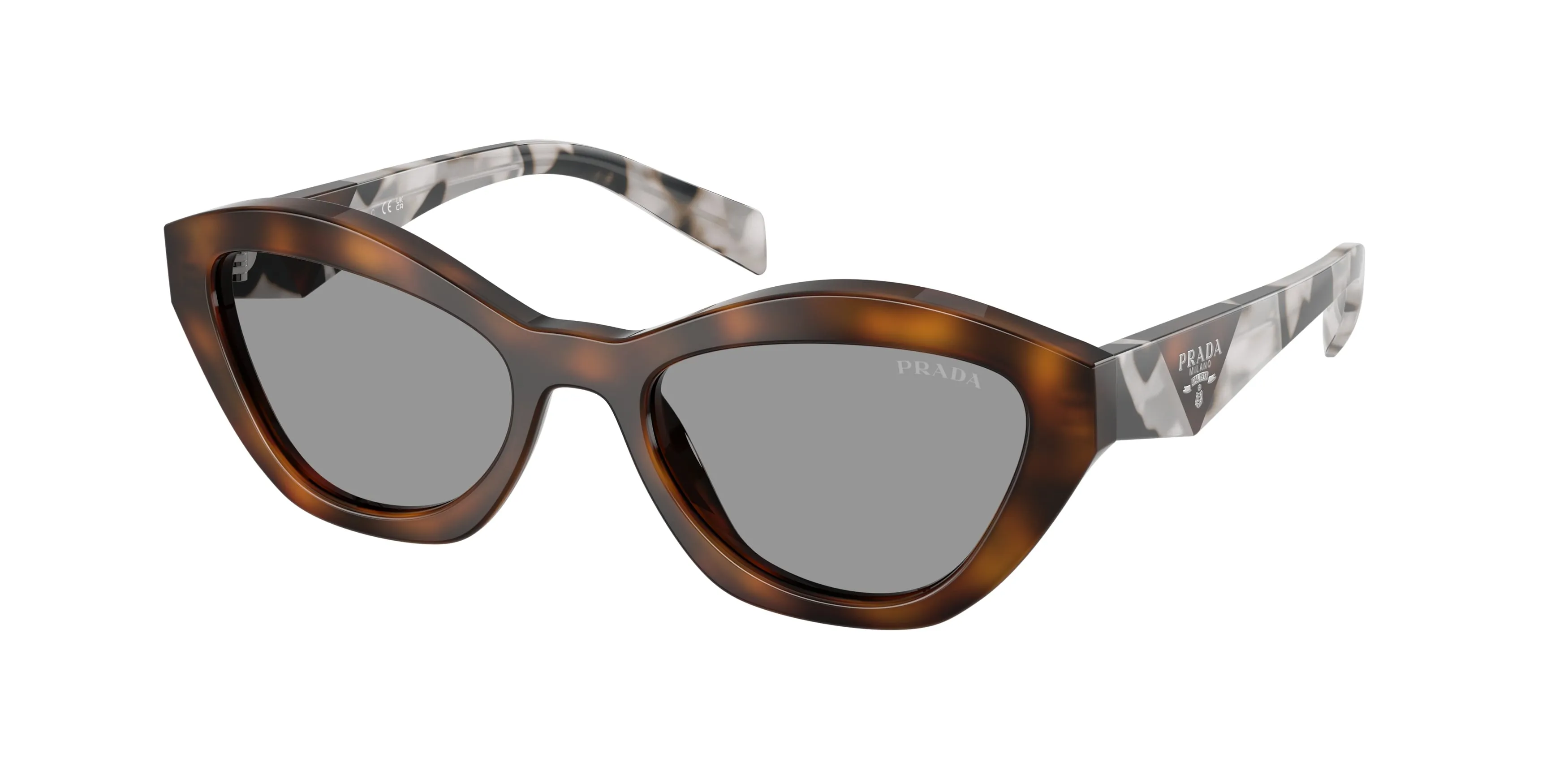 Prada PR A02S 20D50Q Occhiali da sole Acetato Havana Grigio Farfalla Normale - immagine 1
