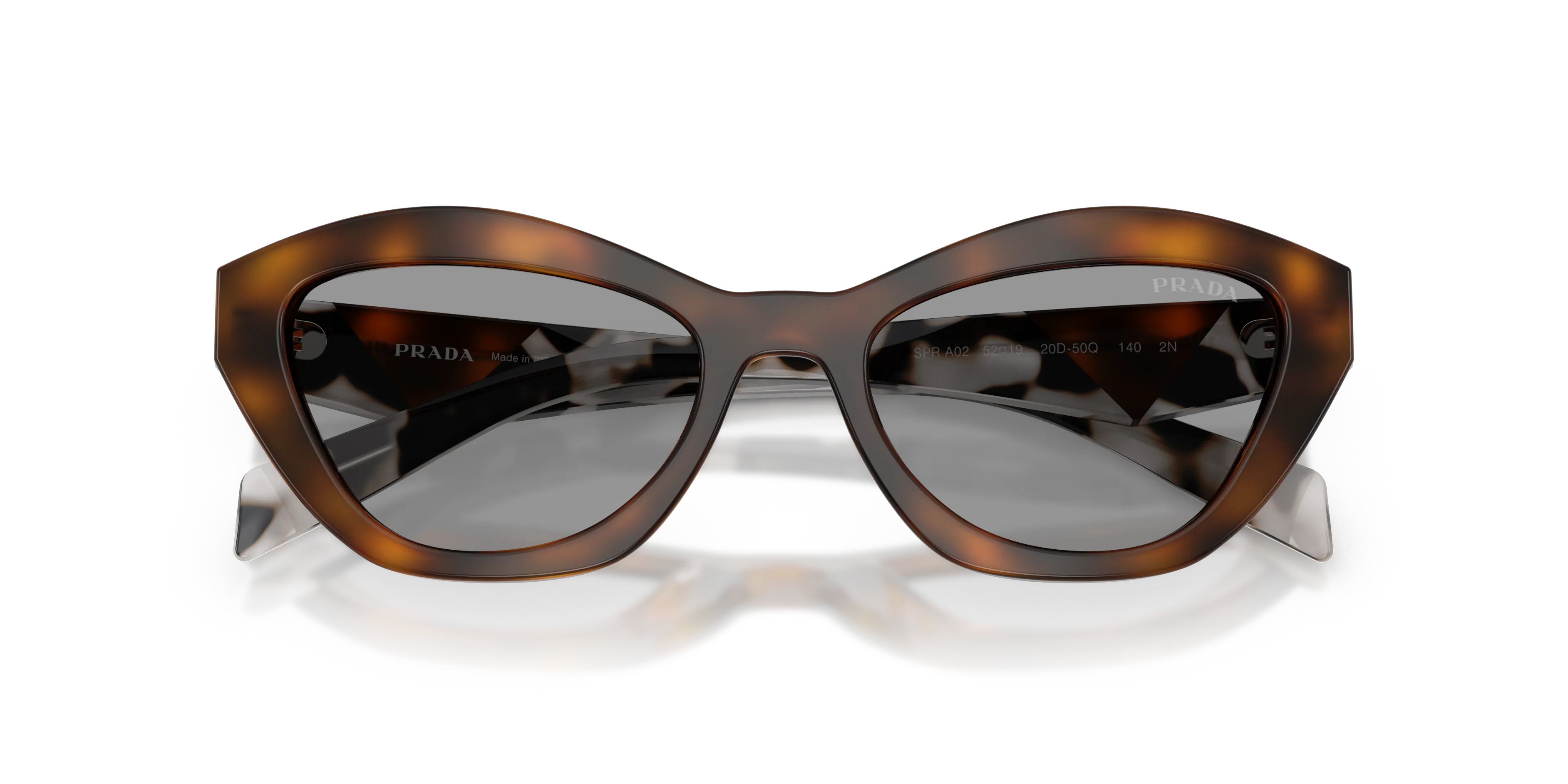 Prada PR A02S 20D50Q Occhiali da sole Acetato Havana Grigio Farfalla Normale - immagine 2