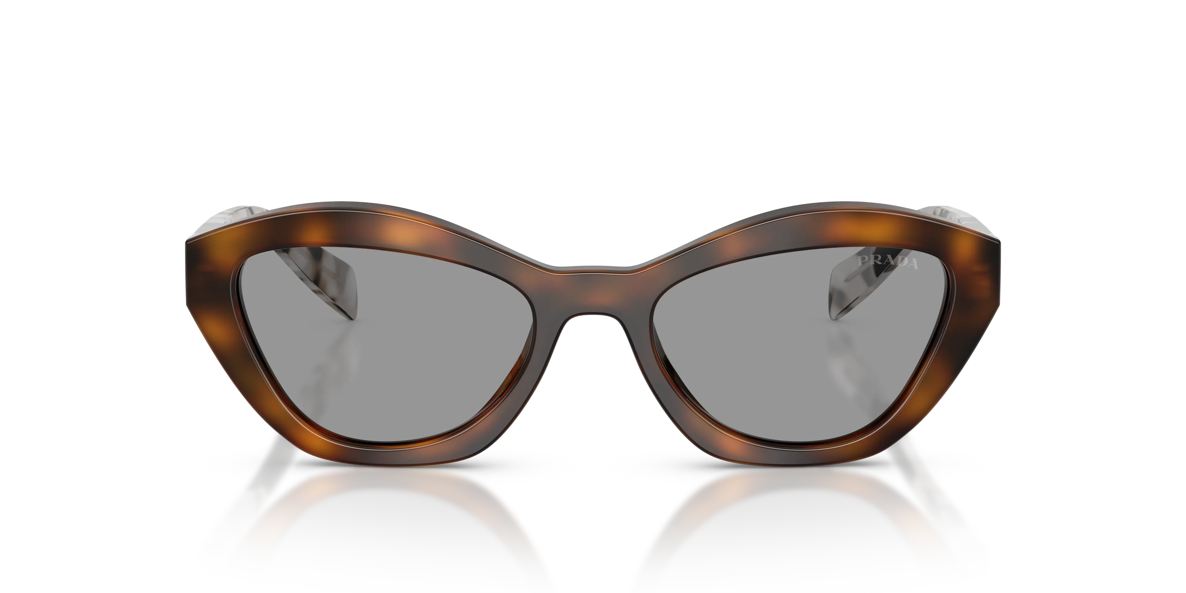 Prada PR A02S 20D50Q Occhiali da sole Acetato Havana Grigio Farfalla Normale - immagine 3