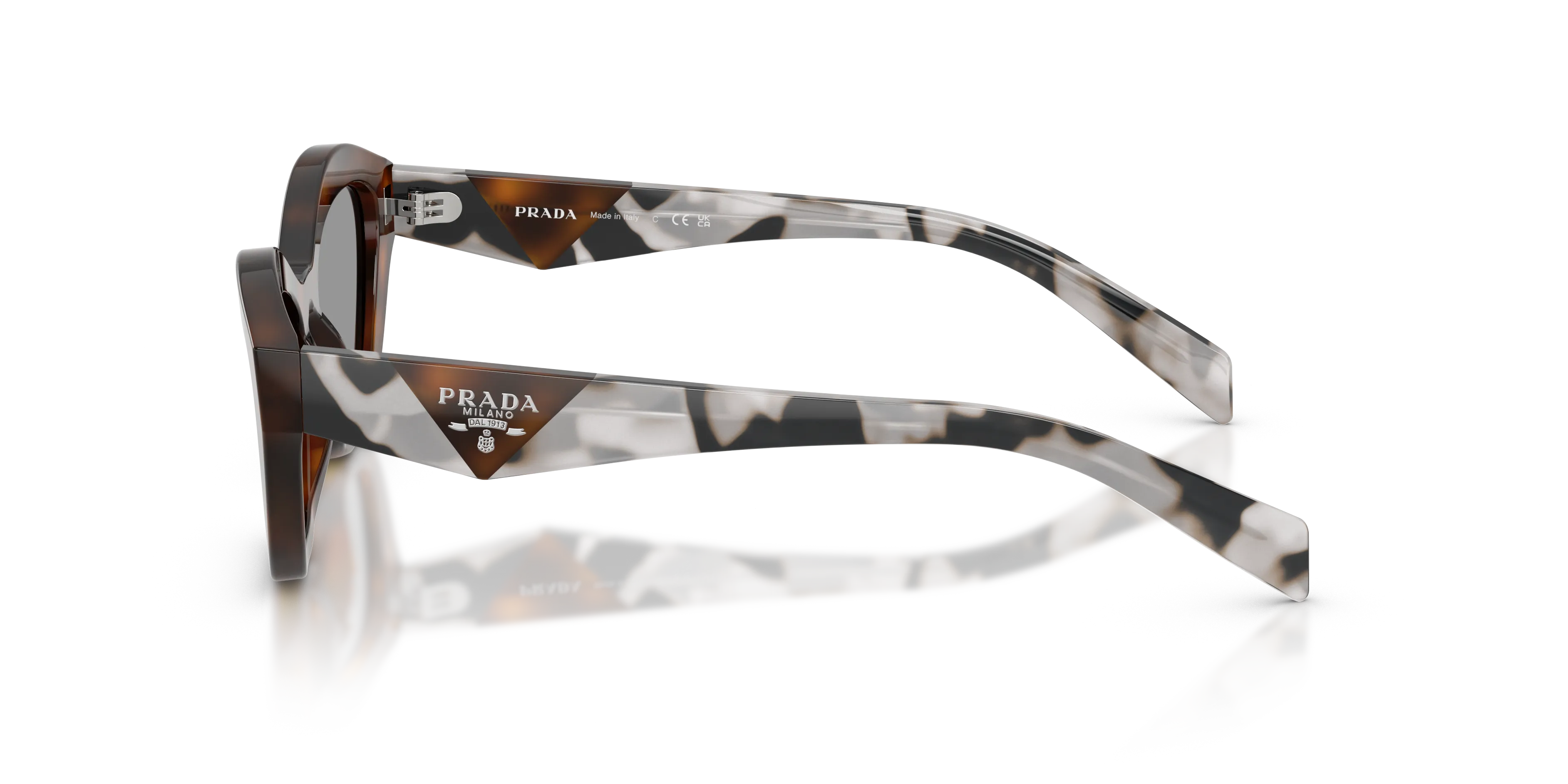 Prada PR A02S 20D50Q Occhiali da sole Acetato Havana Grigio Farfalla Normale - immagine 4