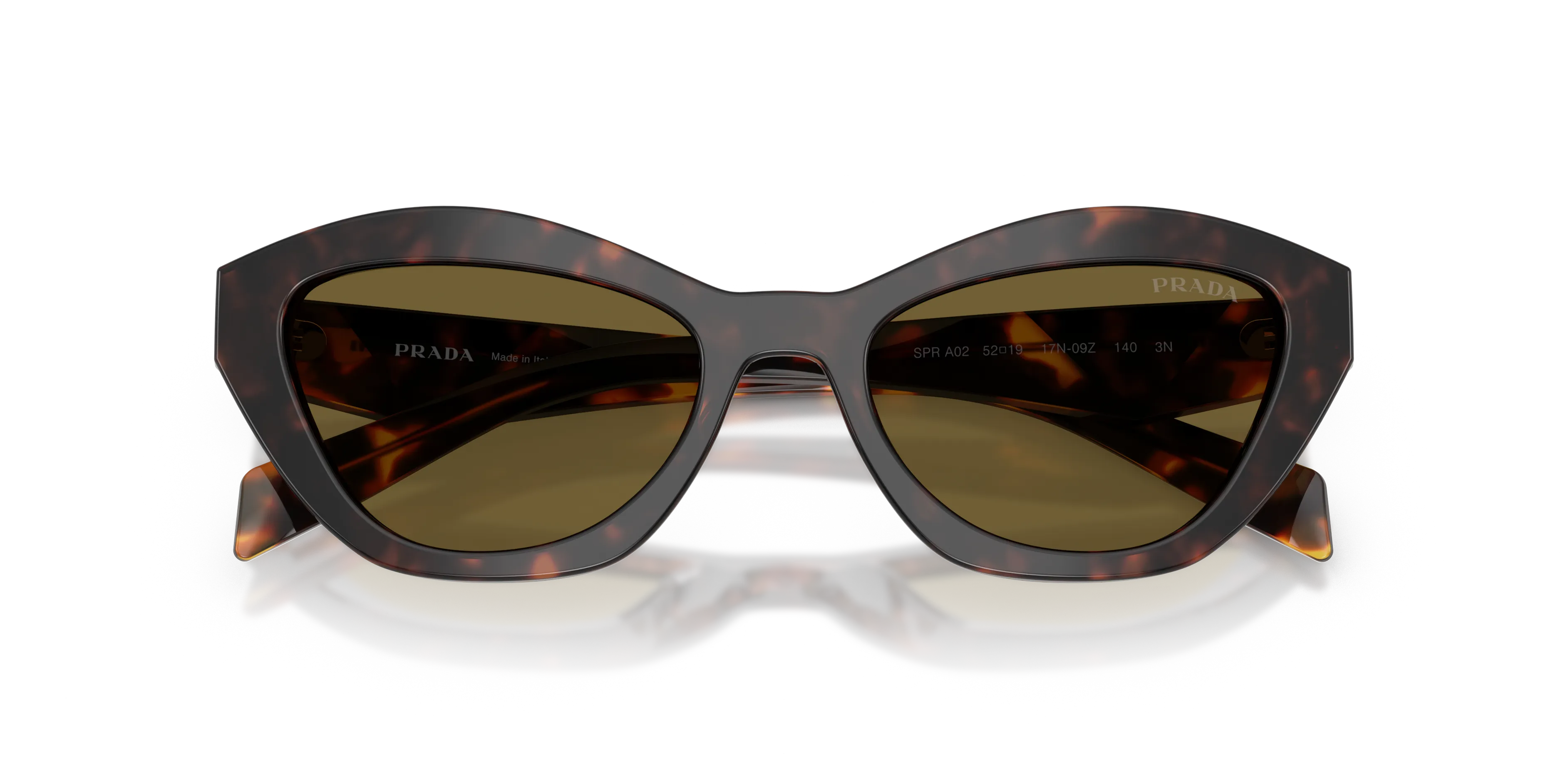 Prada PR A02S 17N09Z Occhiali da sole Acetato Tartaruga Marrone Farfalla Normale - immagine 2