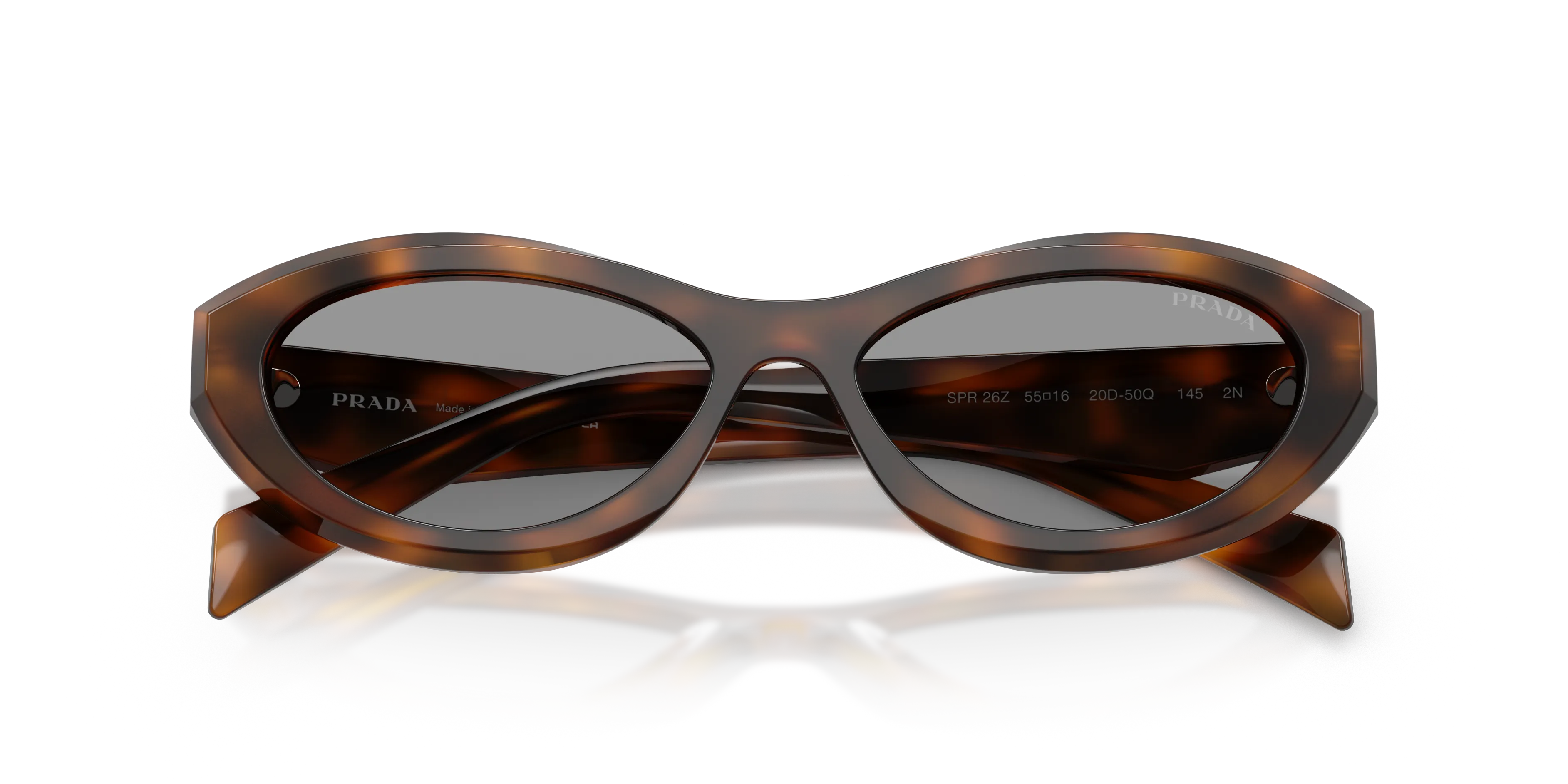 Prada PR 26ZS 20D50Q Occhiali da sole Acetato Havana Grigio Geometrica Normale - immagine 2