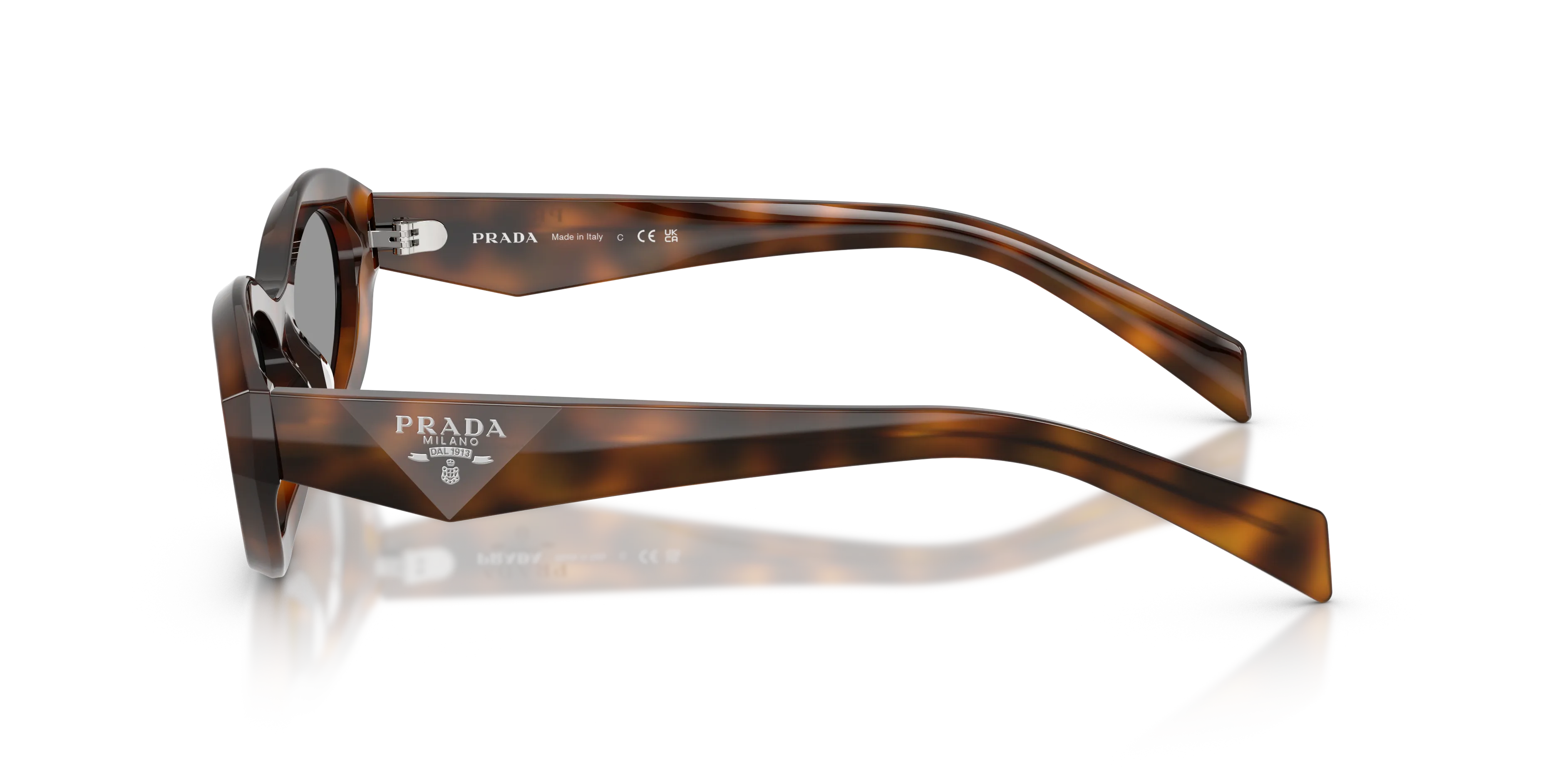 Prada PR 26ZS 20D50Q Occhiali da sole Acetato Havana Grigio Geometrica Normale - immagine 4