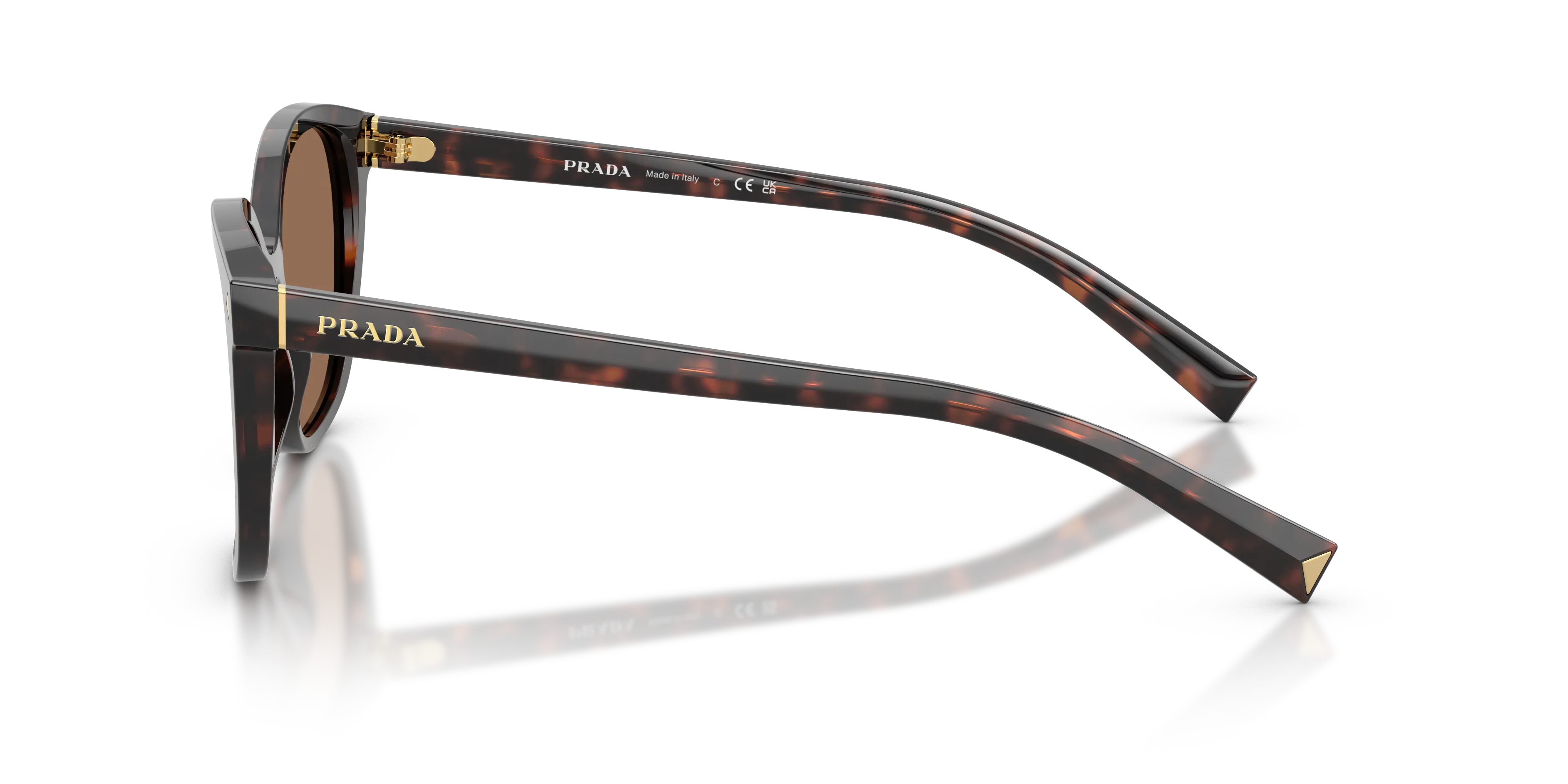 Prada PR 22ZS 17N06B Occhiali da sole Acetato Tartaruga Marrone Squadrata Normale - immagine 4
