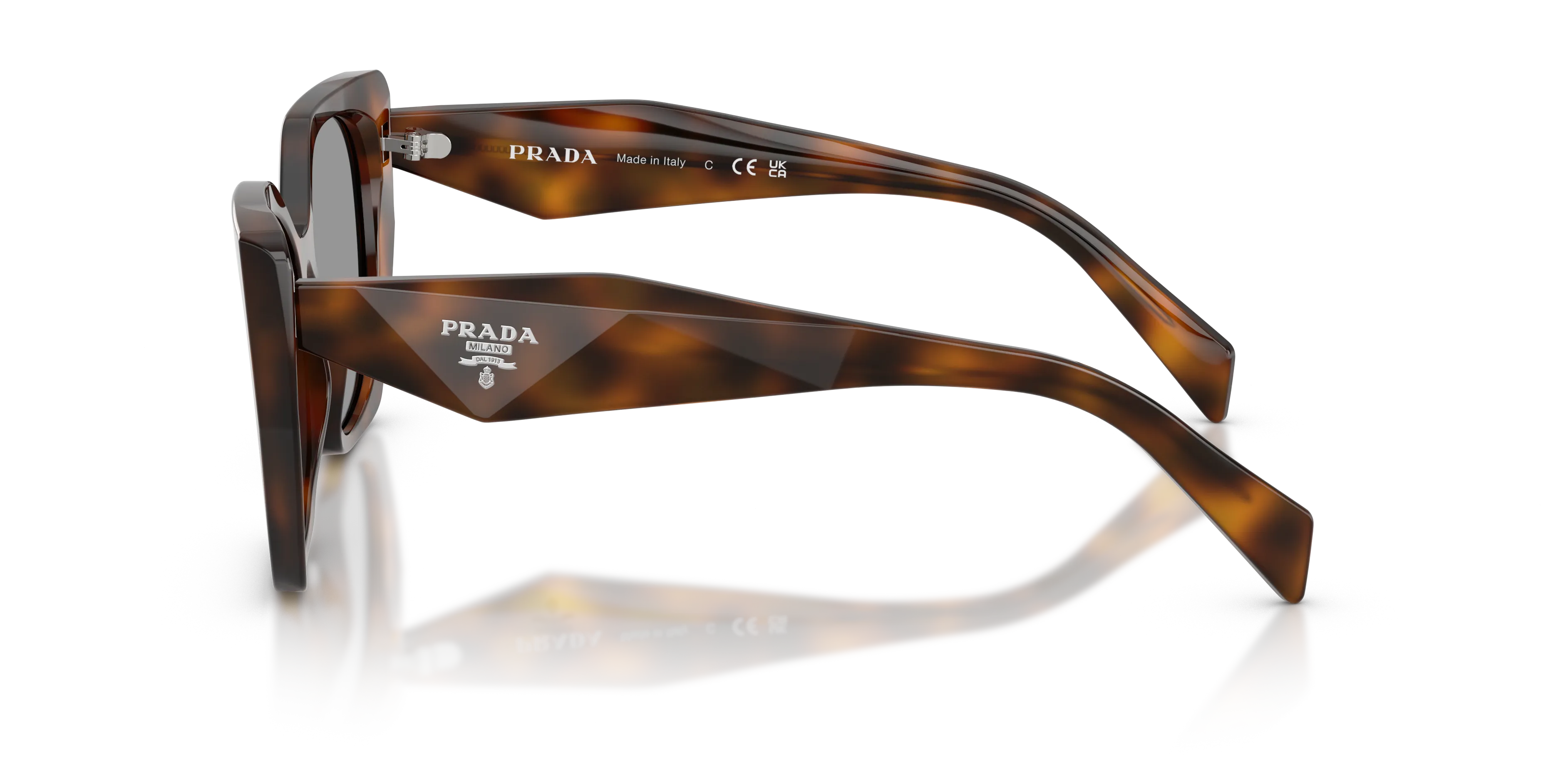 Prada PR 19ZS 20D50Q Occhiali da sole Acetato Havana Grigio Pillow Normale - immagine 4