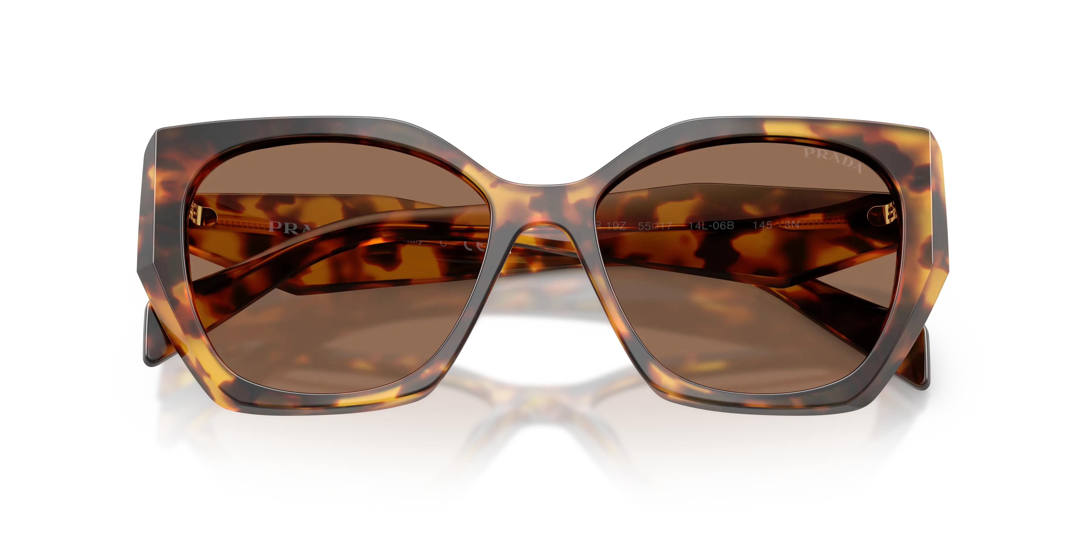 Prada PR 19ZS 14L06B Occhiali da sole Acetato Tartaruga Marrone Pillow Normale - immagine 2