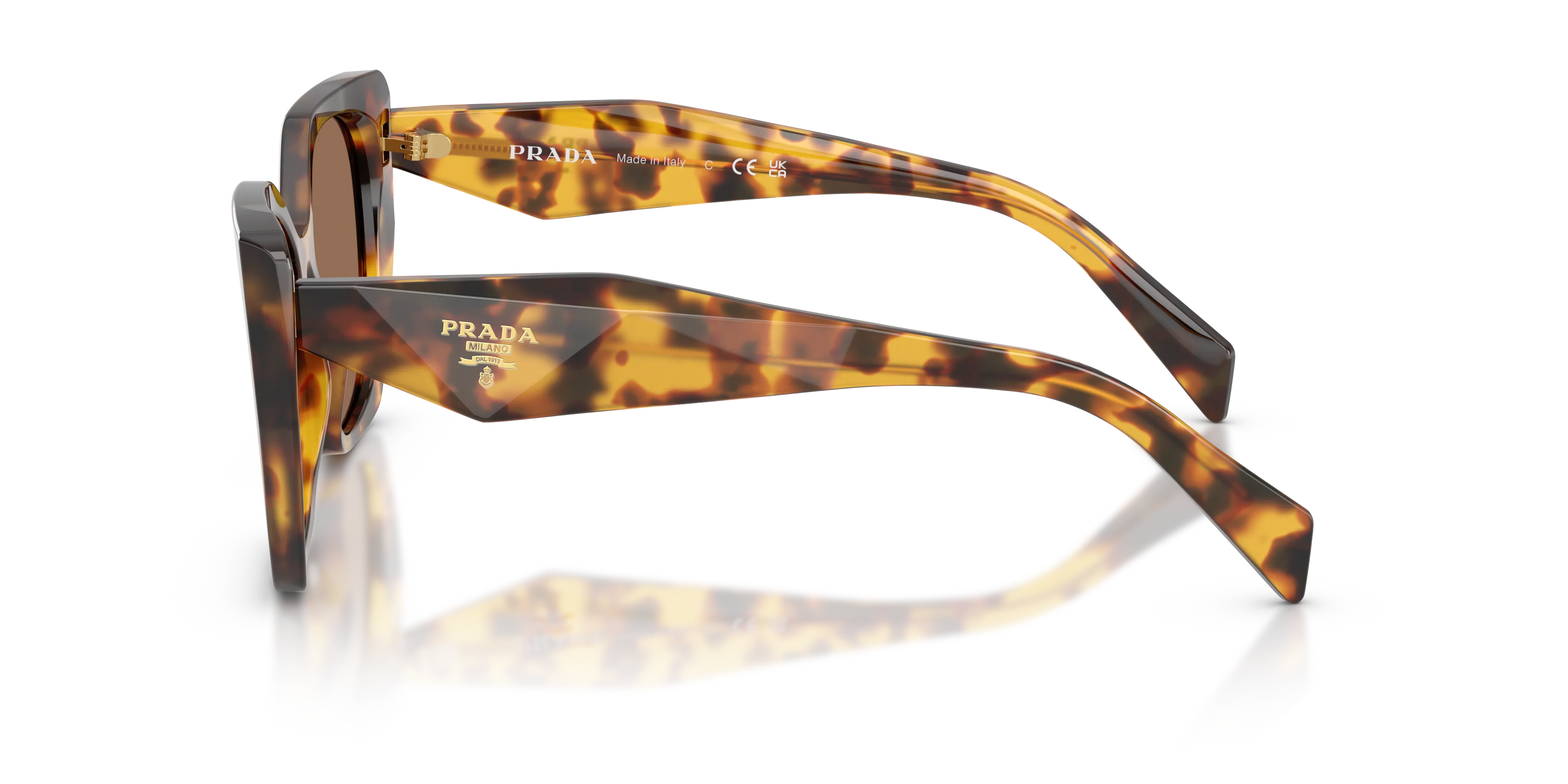 Prada PR 19ZS 14L06B Occhiali da sole Acetato Tartaruga Marrone Pillow Normale - immagine 4