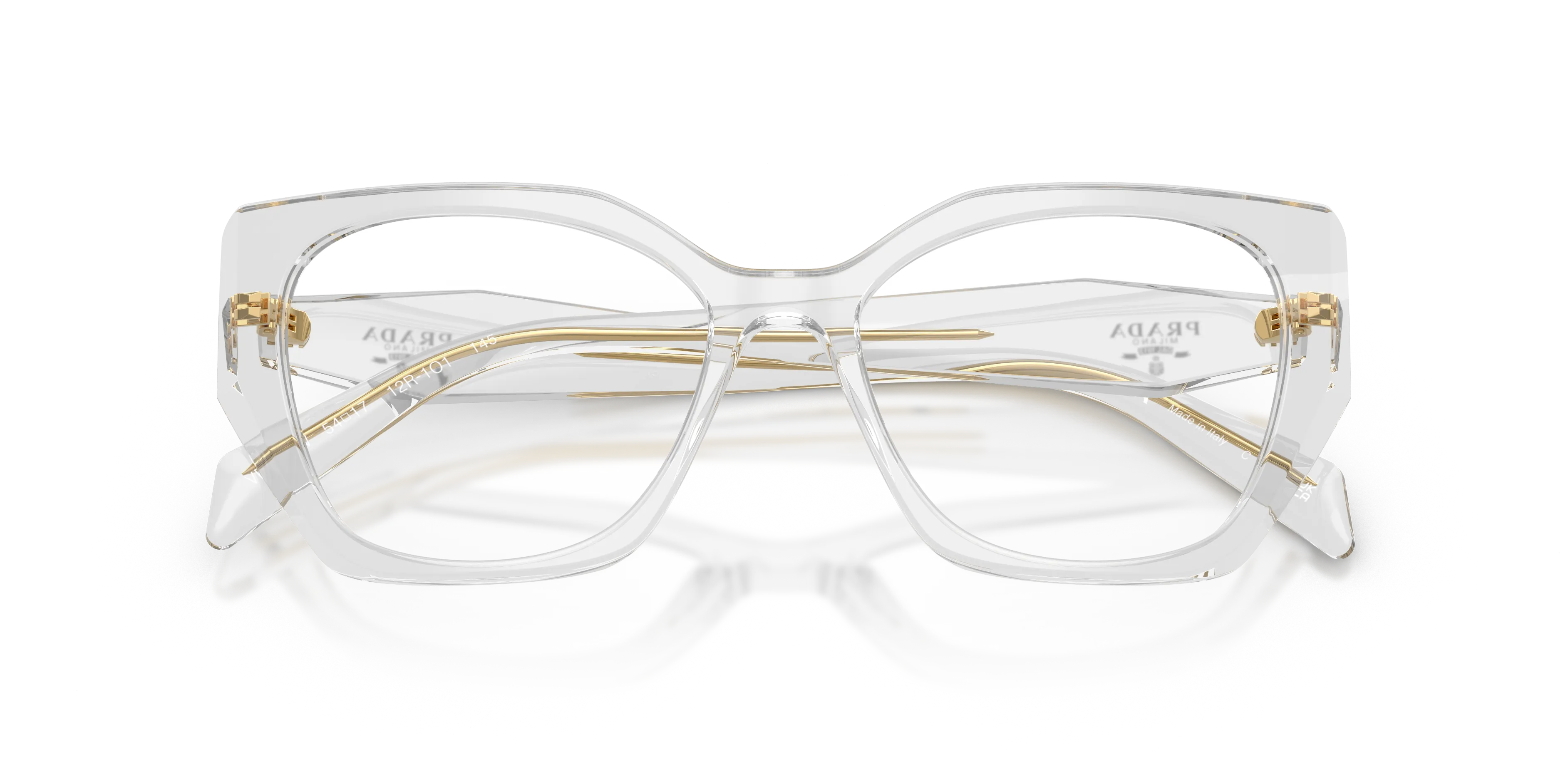 Prada PR 18WV 12R1O1 Montature da vista Acetato Grigio Geometrica Normale - immagine 2