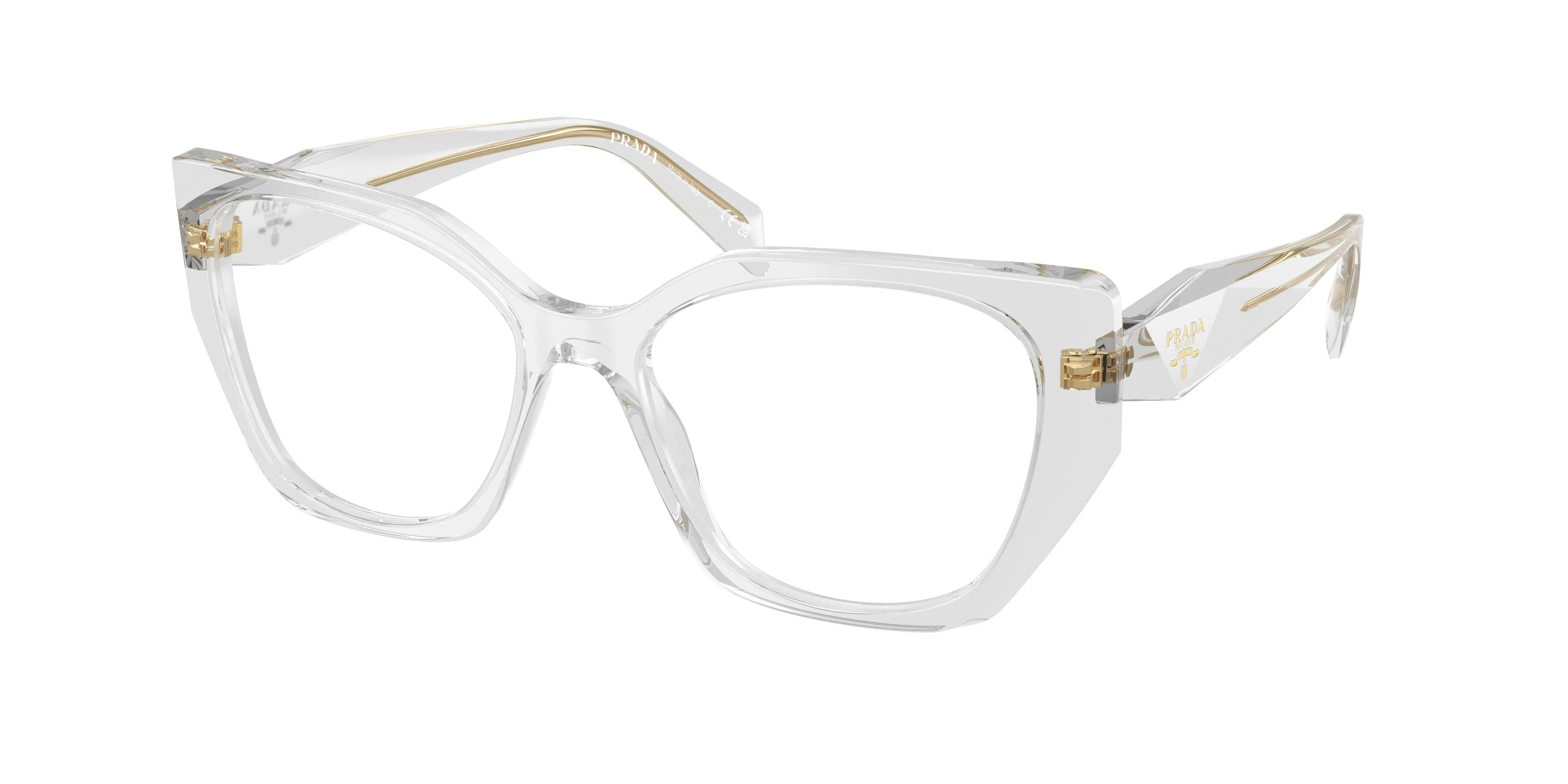 Prada PR 18WV 12R1O1 Montature da vista Acetato Grigio Geometrica Normale - immagine 1