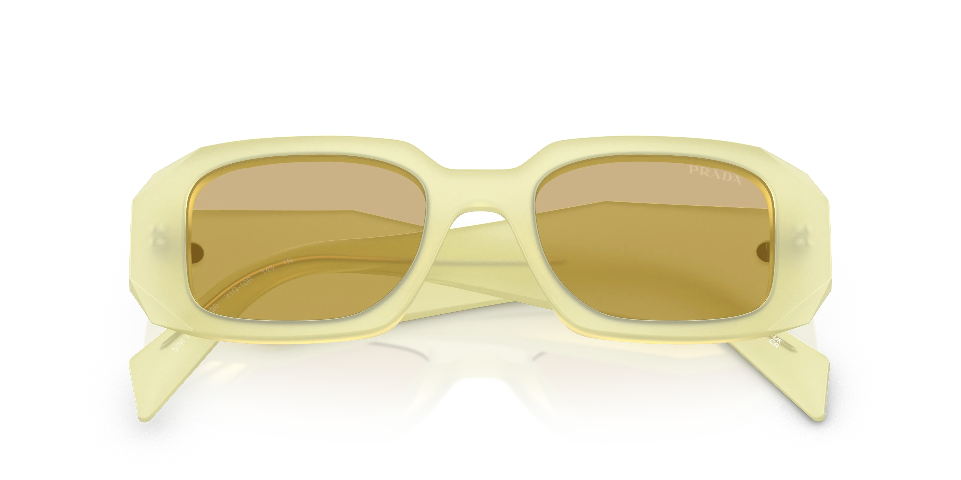 Prada PR 17WS 21G10R Occhiali da sole Acetato Giallo Giallo Squadrata Normale - immagine 2