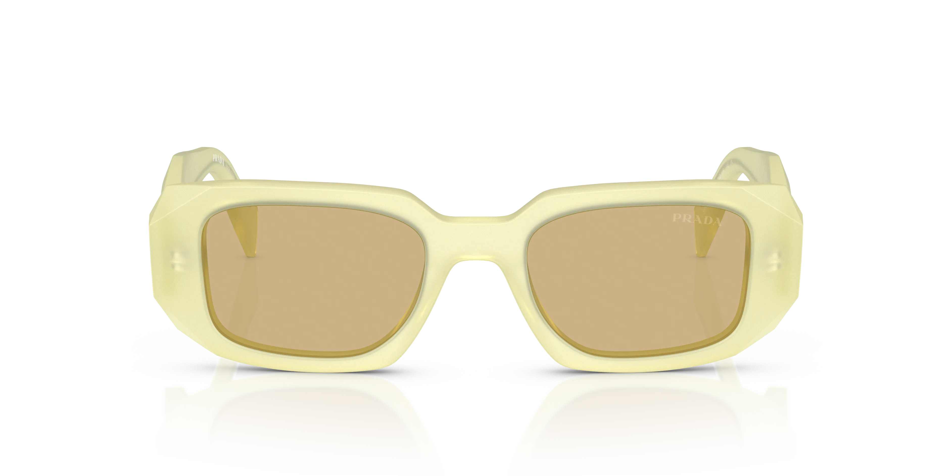 Prada PR 17WS 21G10R Occhiali da sole Acetato Giallo Giallo Squadrata Normale - immagine 3