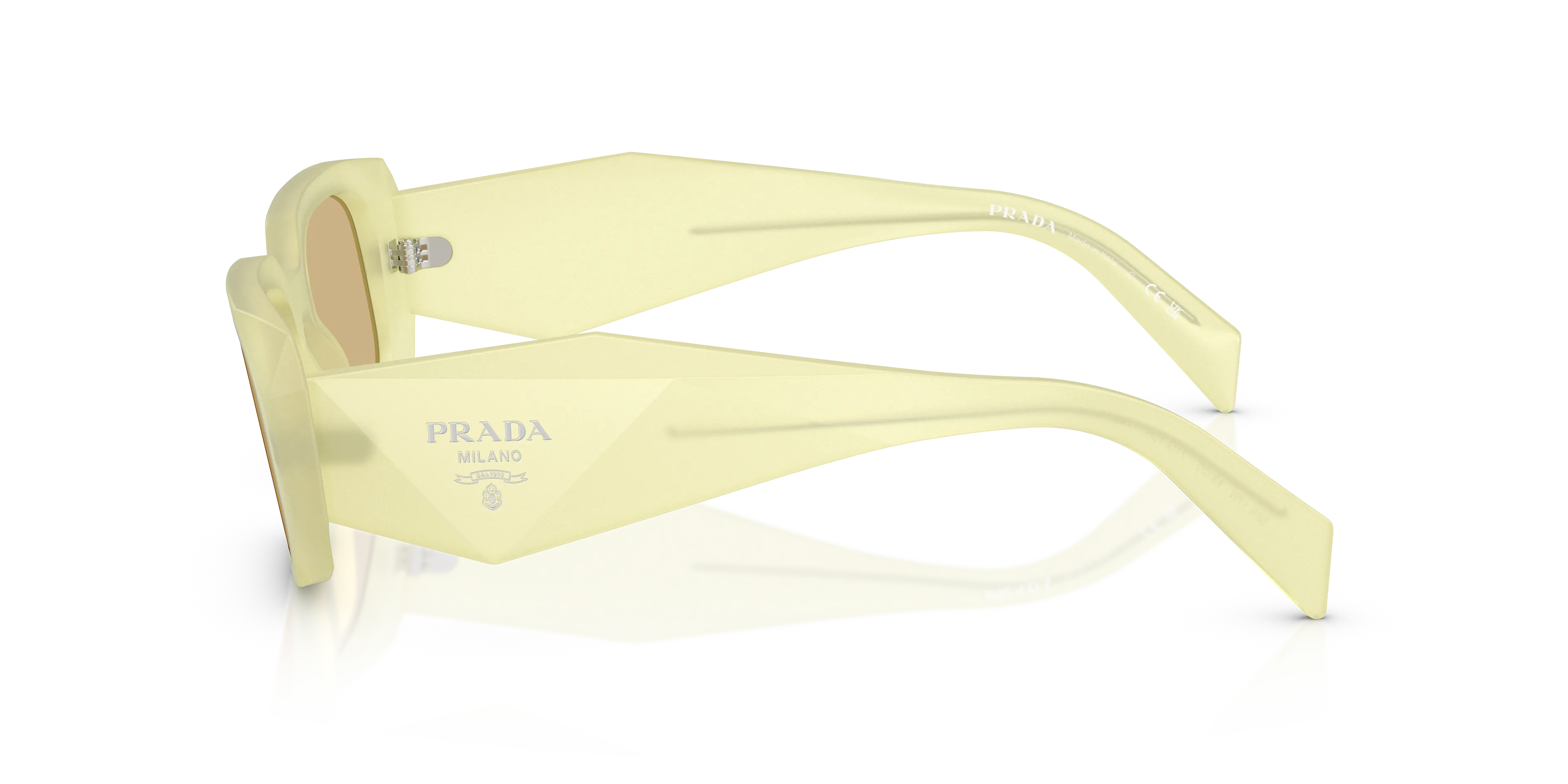 Prada PR 17WS 21G10R Occhiali da sole Acetato Giallo Giallo Squadrata Normale - immagine 4