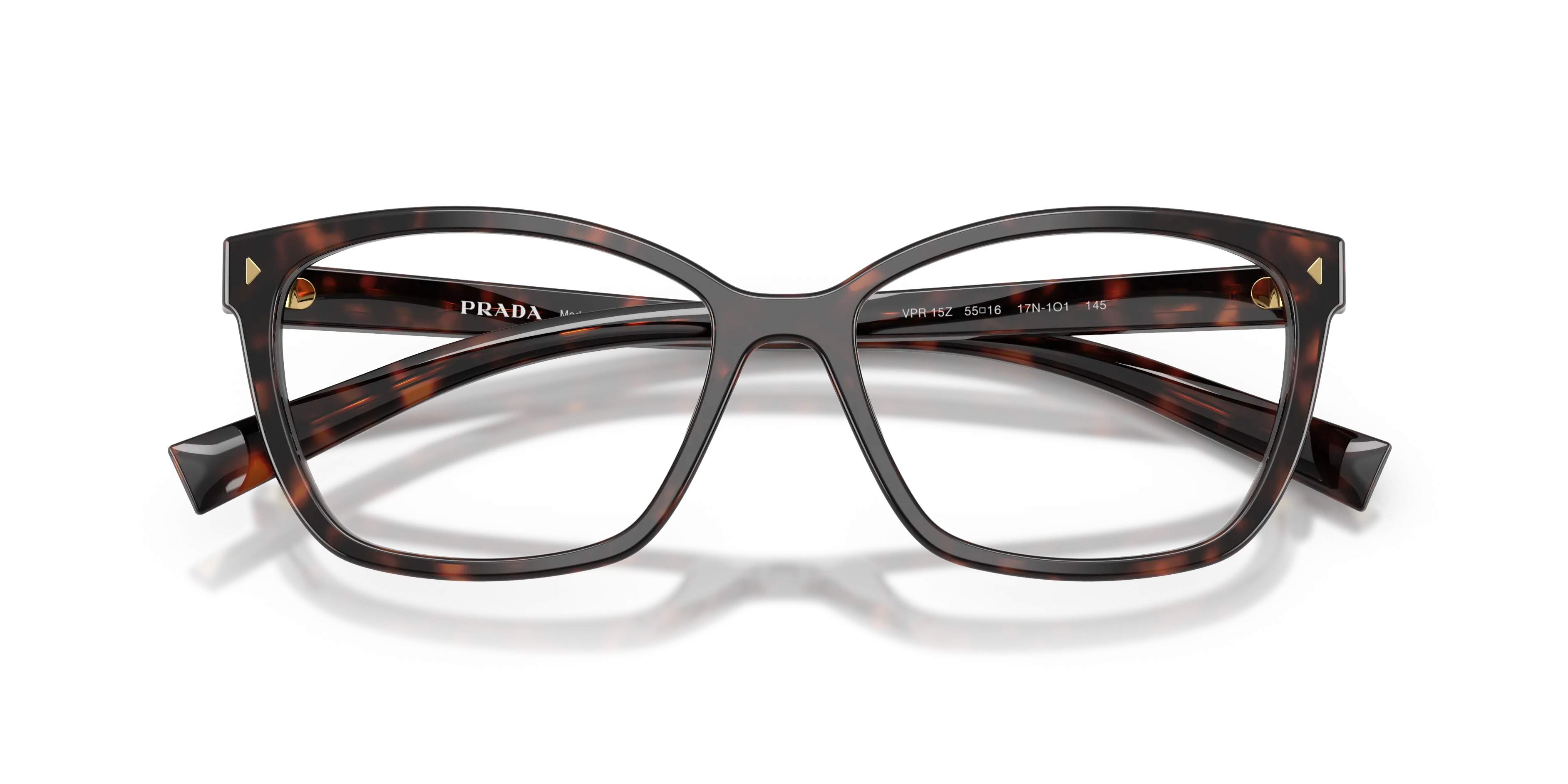 Prada PR 15ZV 17N1O1 Montature da vista Acetato Tartaruga Squadrata Normale - immagine 2