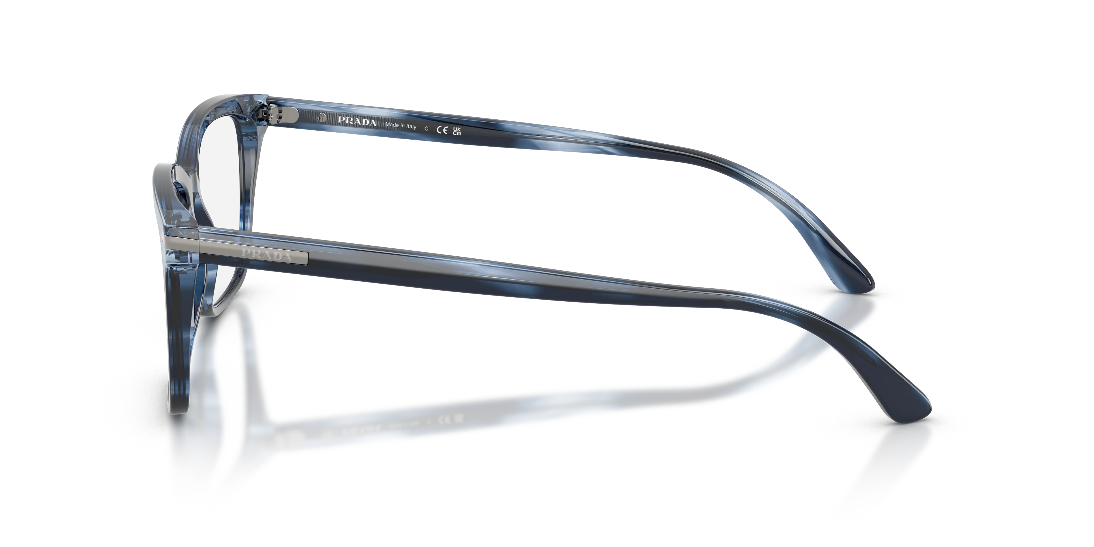 Prada PR 14WV 26F1O1 Montature da vista Acetato Blu Squadrata Normale - immagine 4