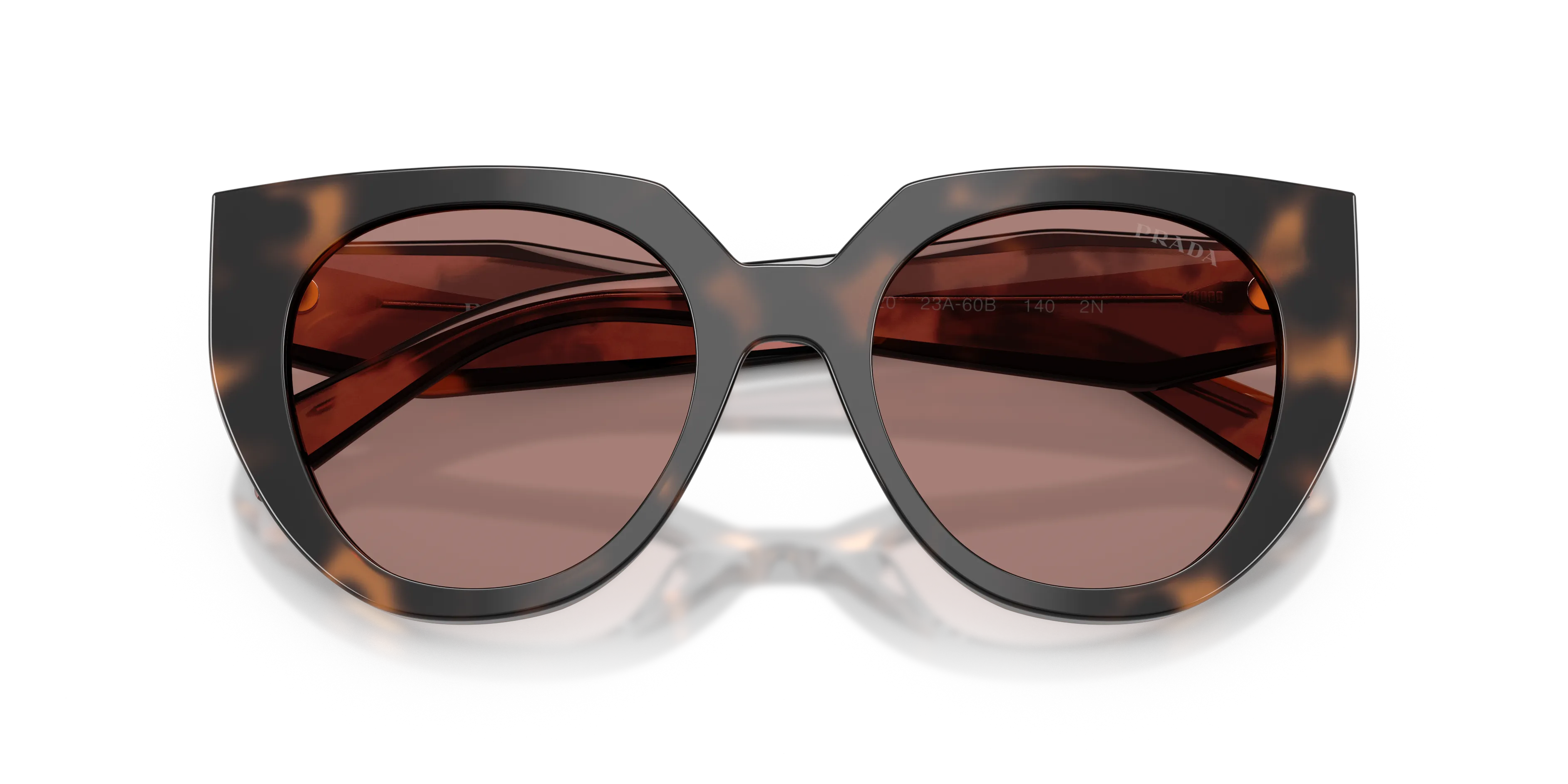 Prada PR 14WS 23A60B Occhiali da sole Acetato Tartaruga Marrone Cat Eye Normale - immagine 2